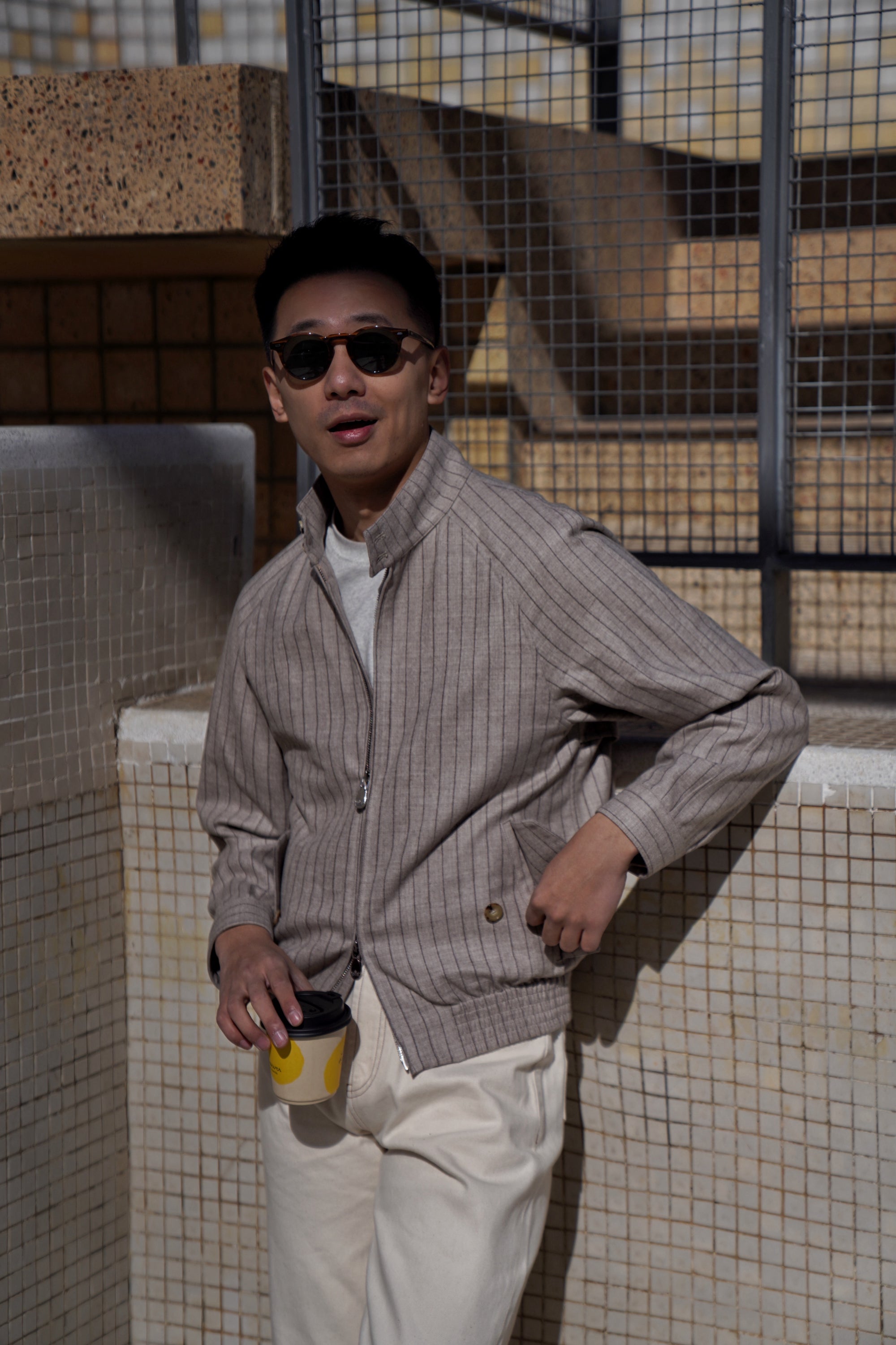 Stripe Undyed Wool G9 Jacket