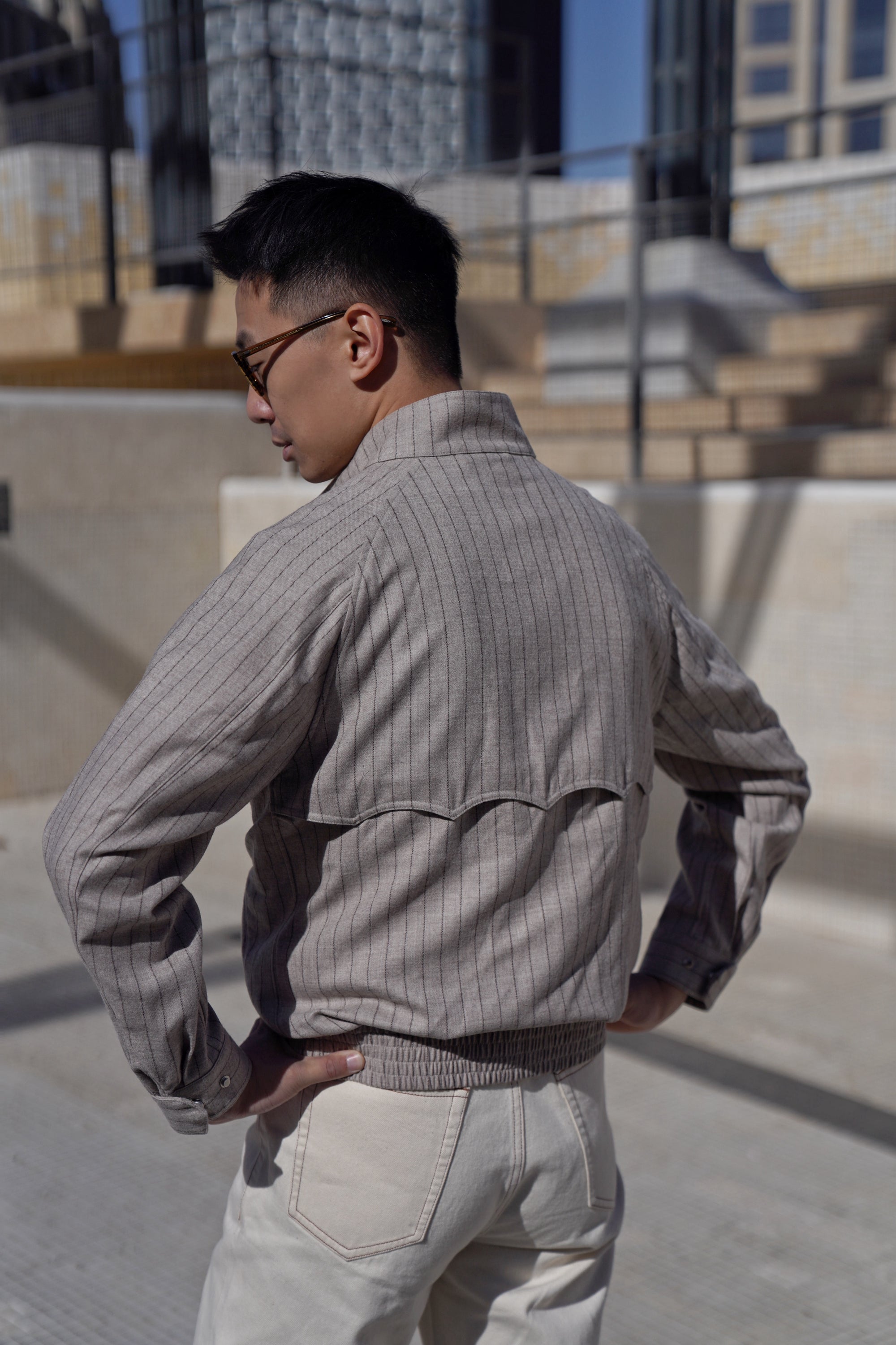 Stripe Undyed Wool G9 Jacket