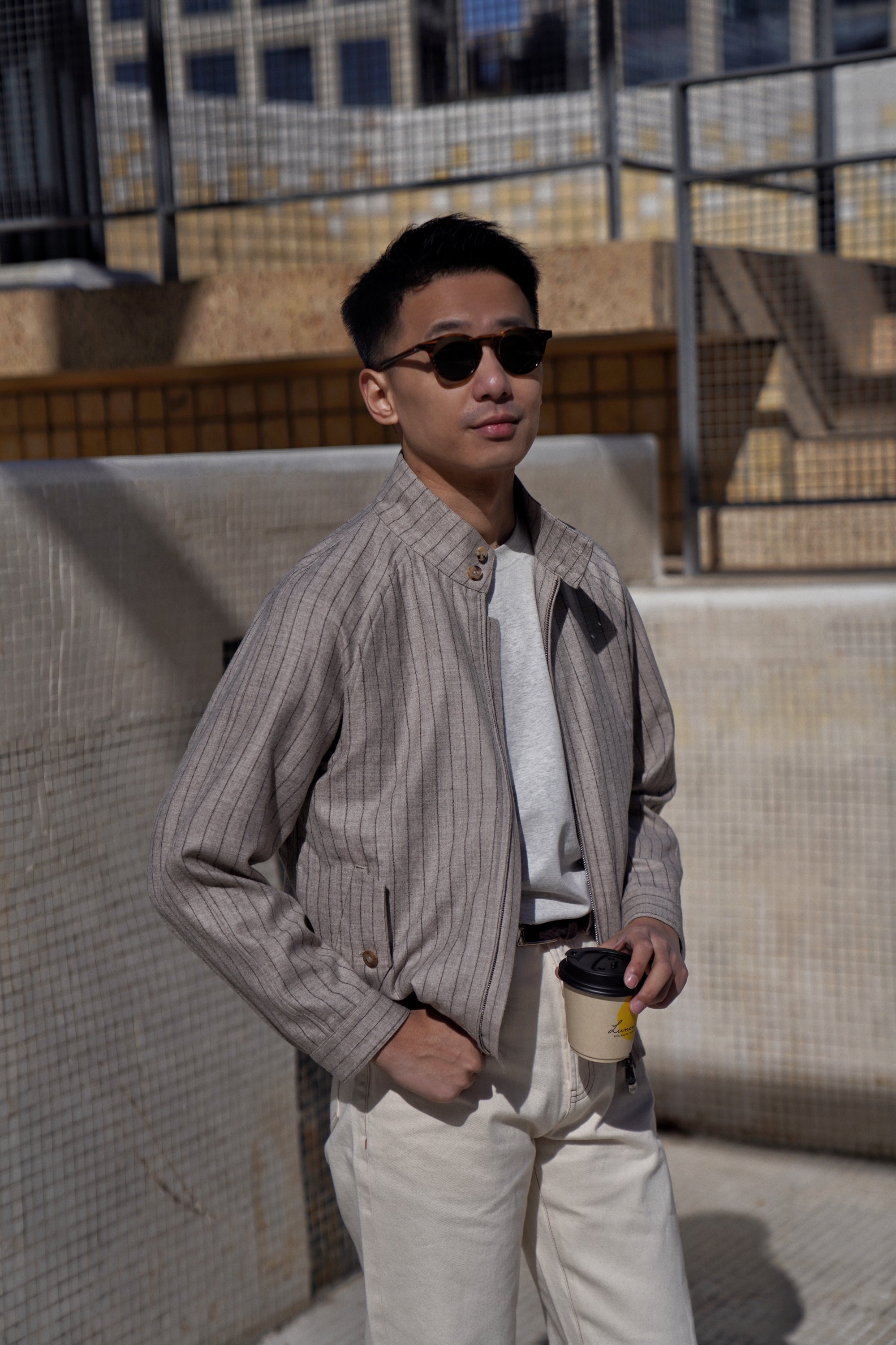 Stripe Undyed Wool G9 Jacket