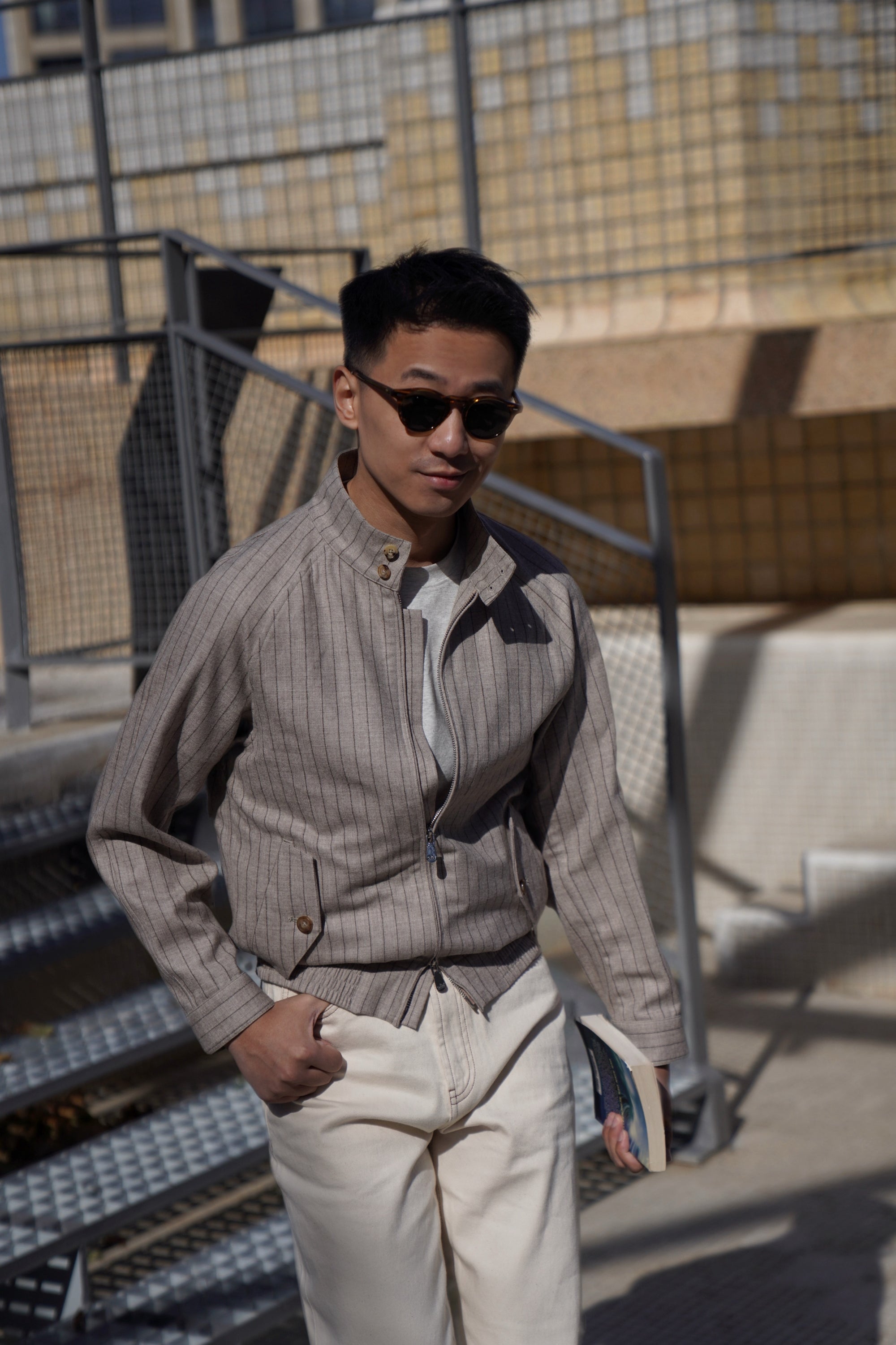 Stripe Undyed Wool G9 Jacket