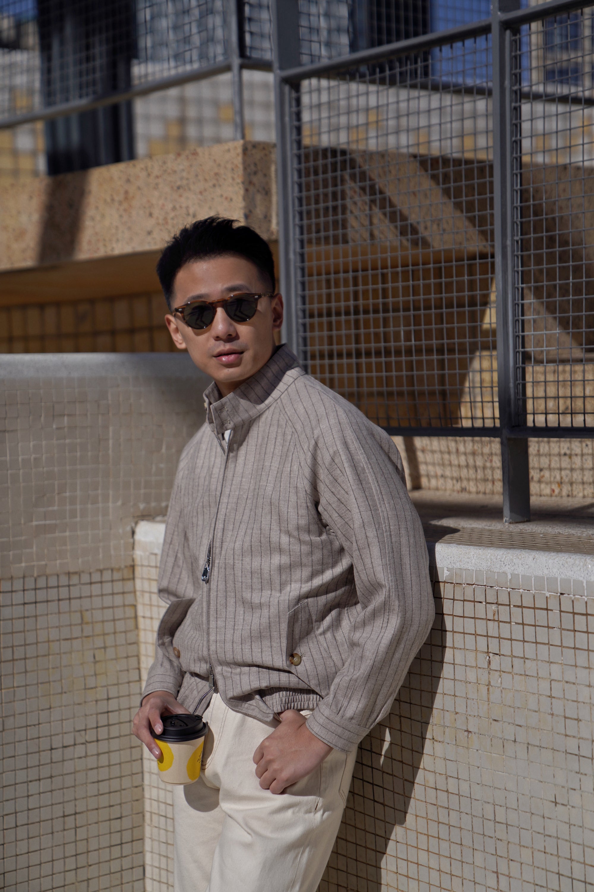 Stripe Undyed Wool G9 Jacket
