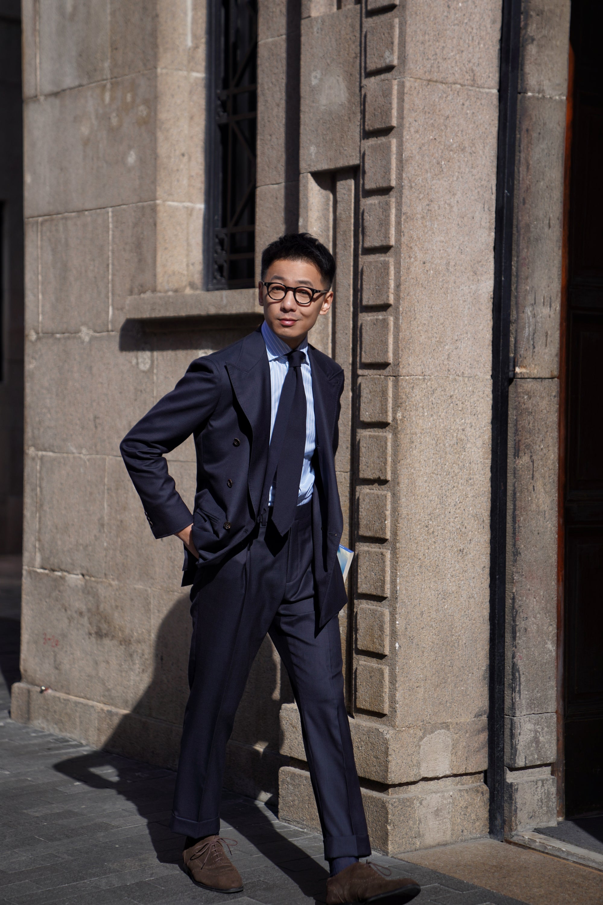 Dark Navy Glen Check Suit #211