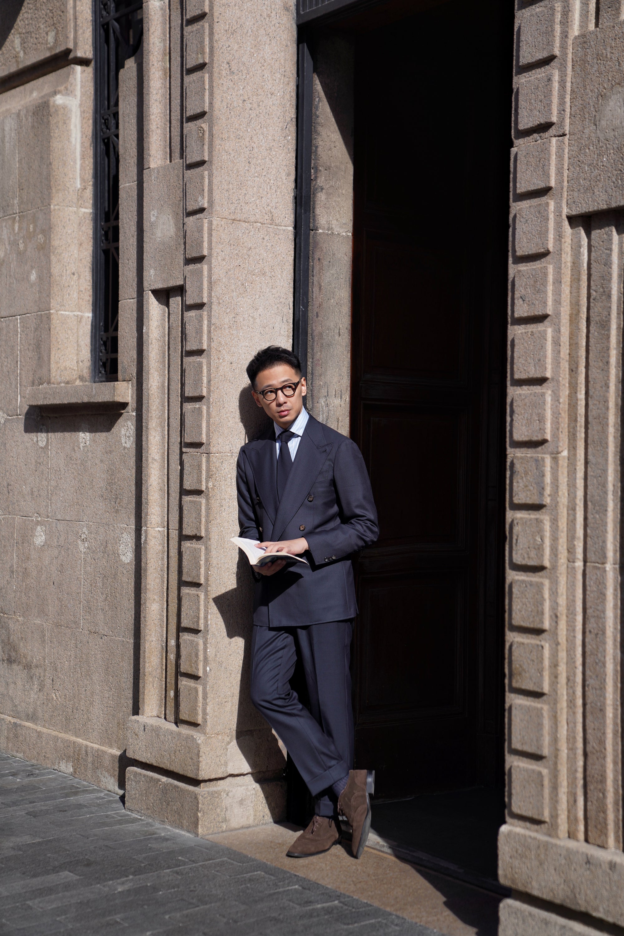 Dark Navy Glen Check Suit #211
