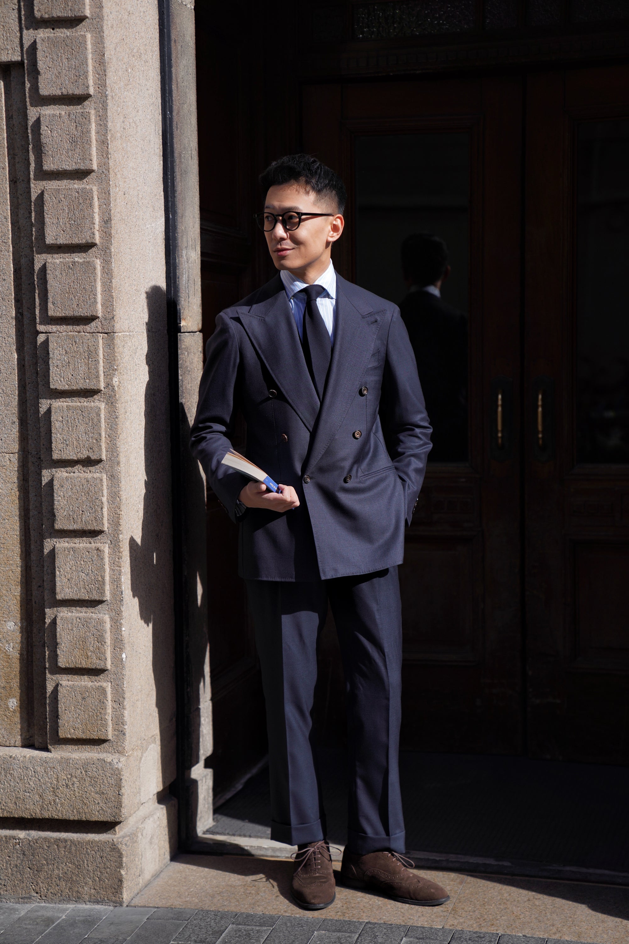 Dark Navy Glen Check Suit #211