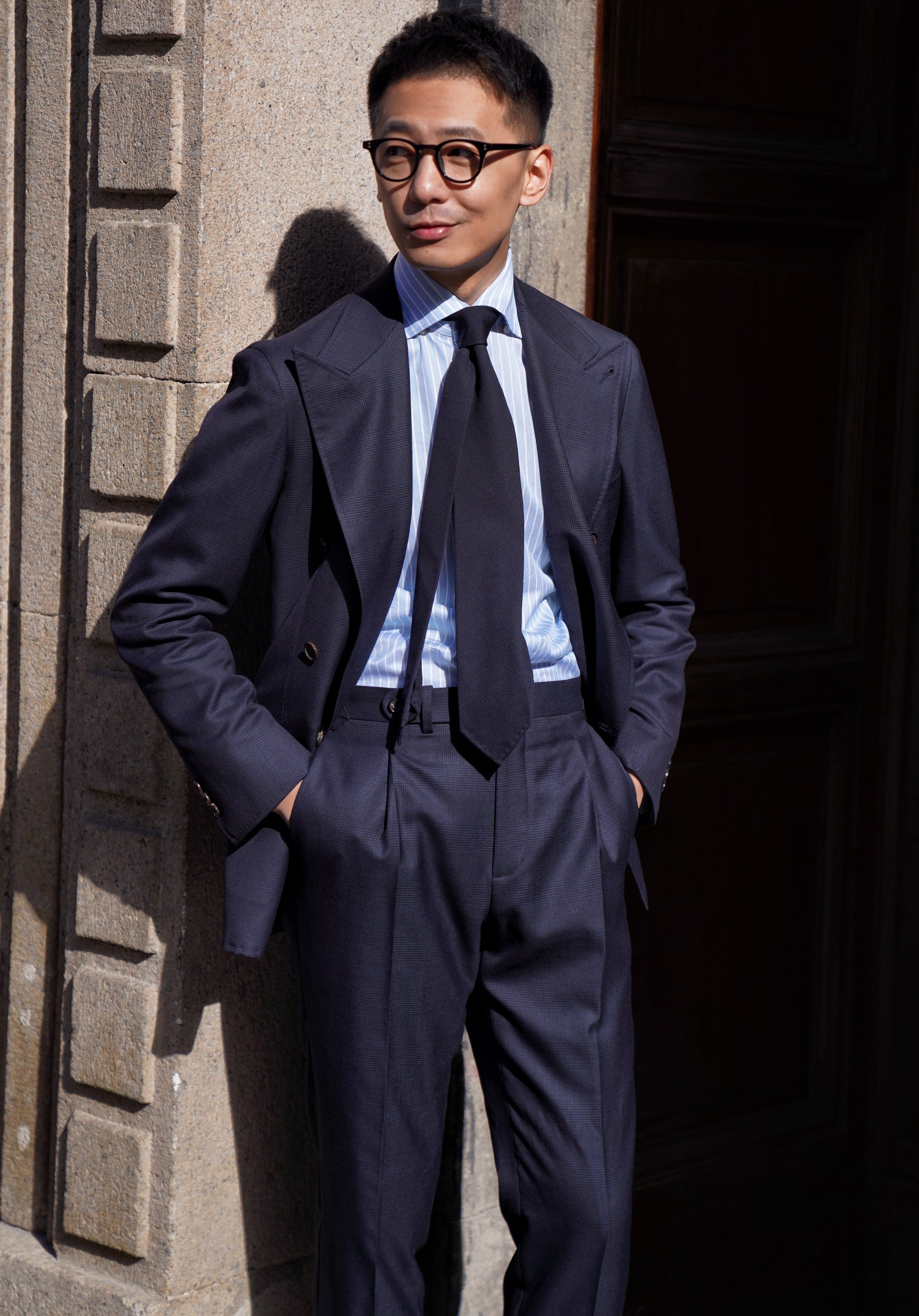 Dark Navy Glen Check Suit #211