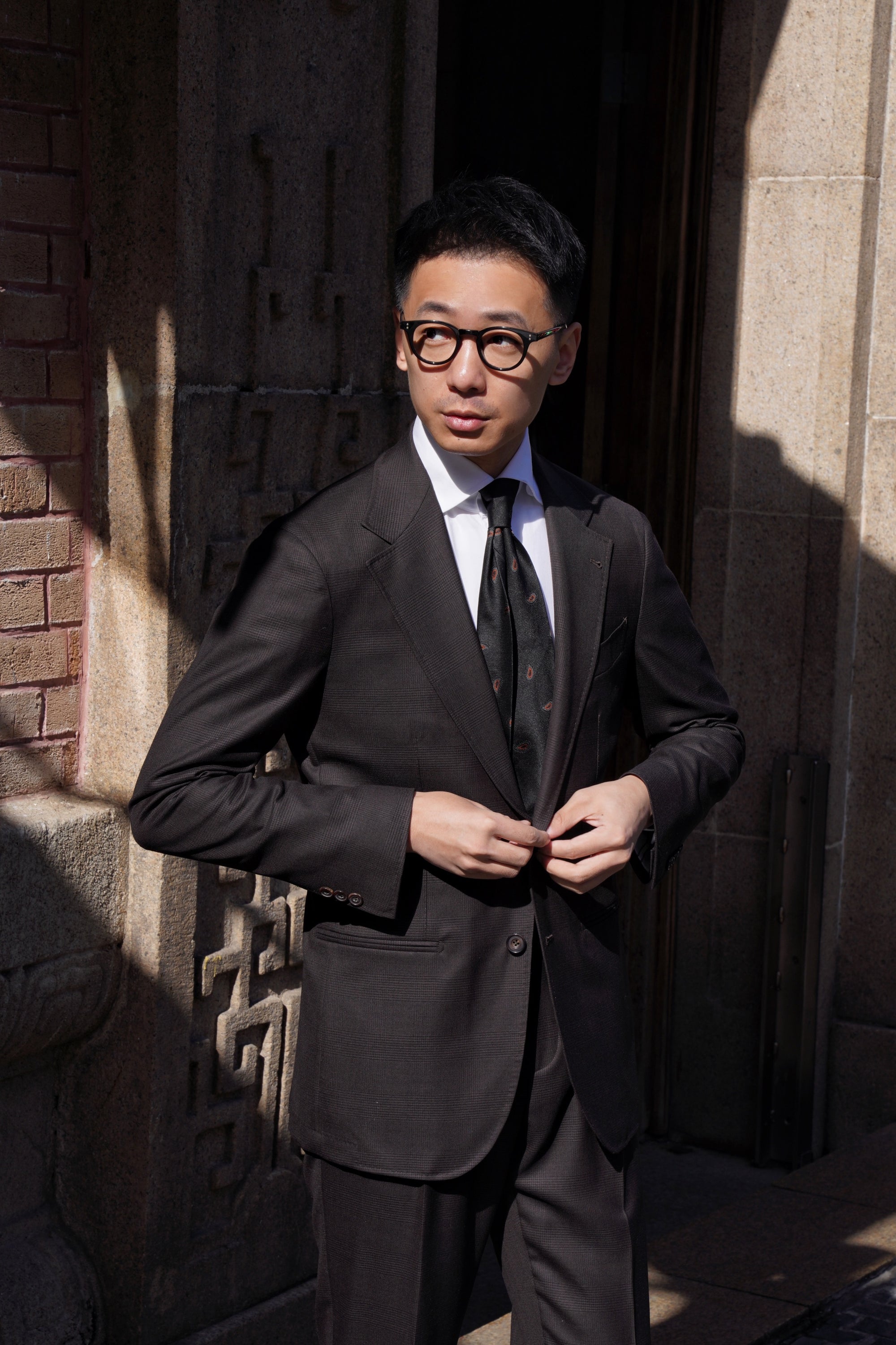 Dark Brown Glen Check Suit #210