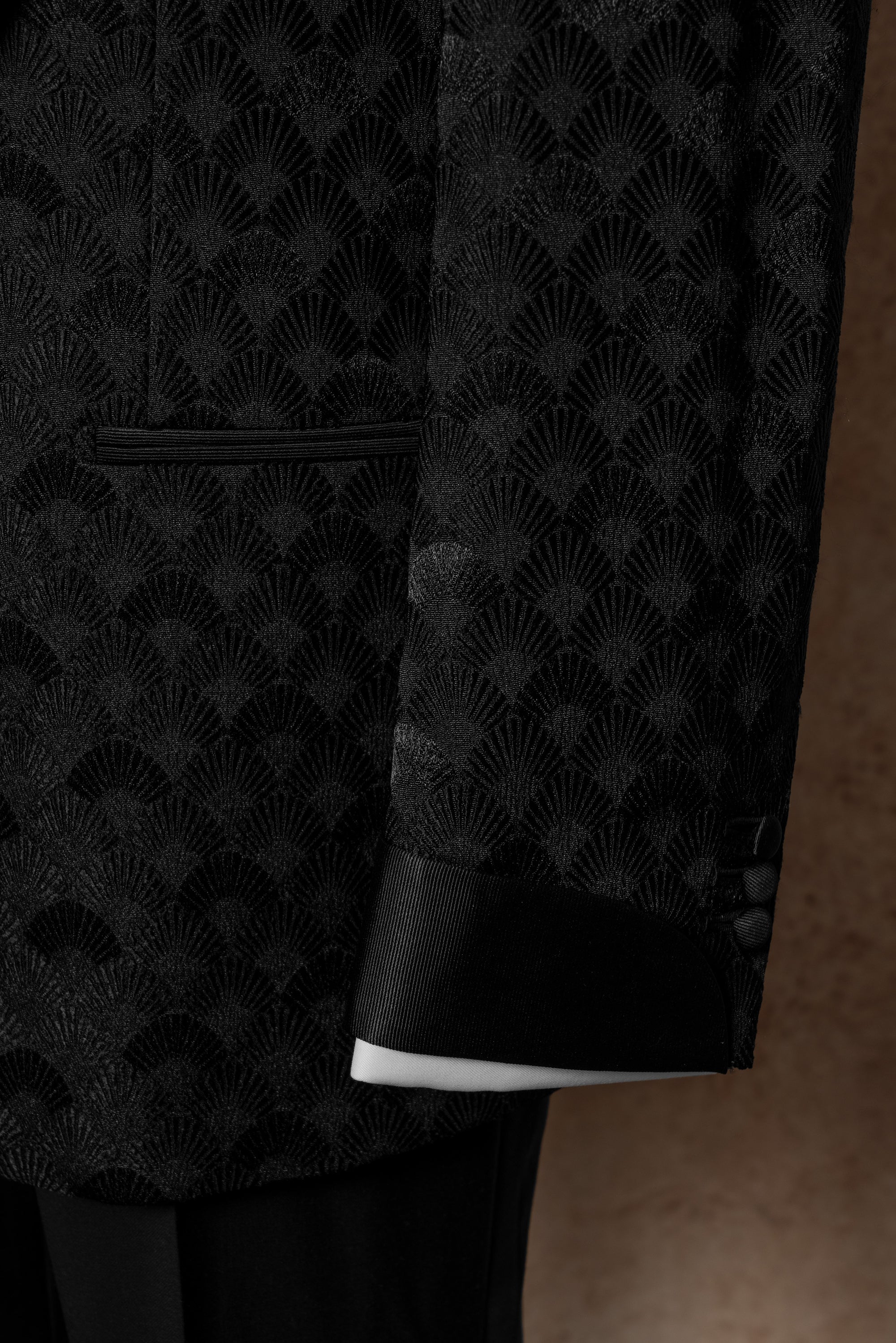 Black Terylene Spandex Shawl Lapel Dinner Jacket #117
