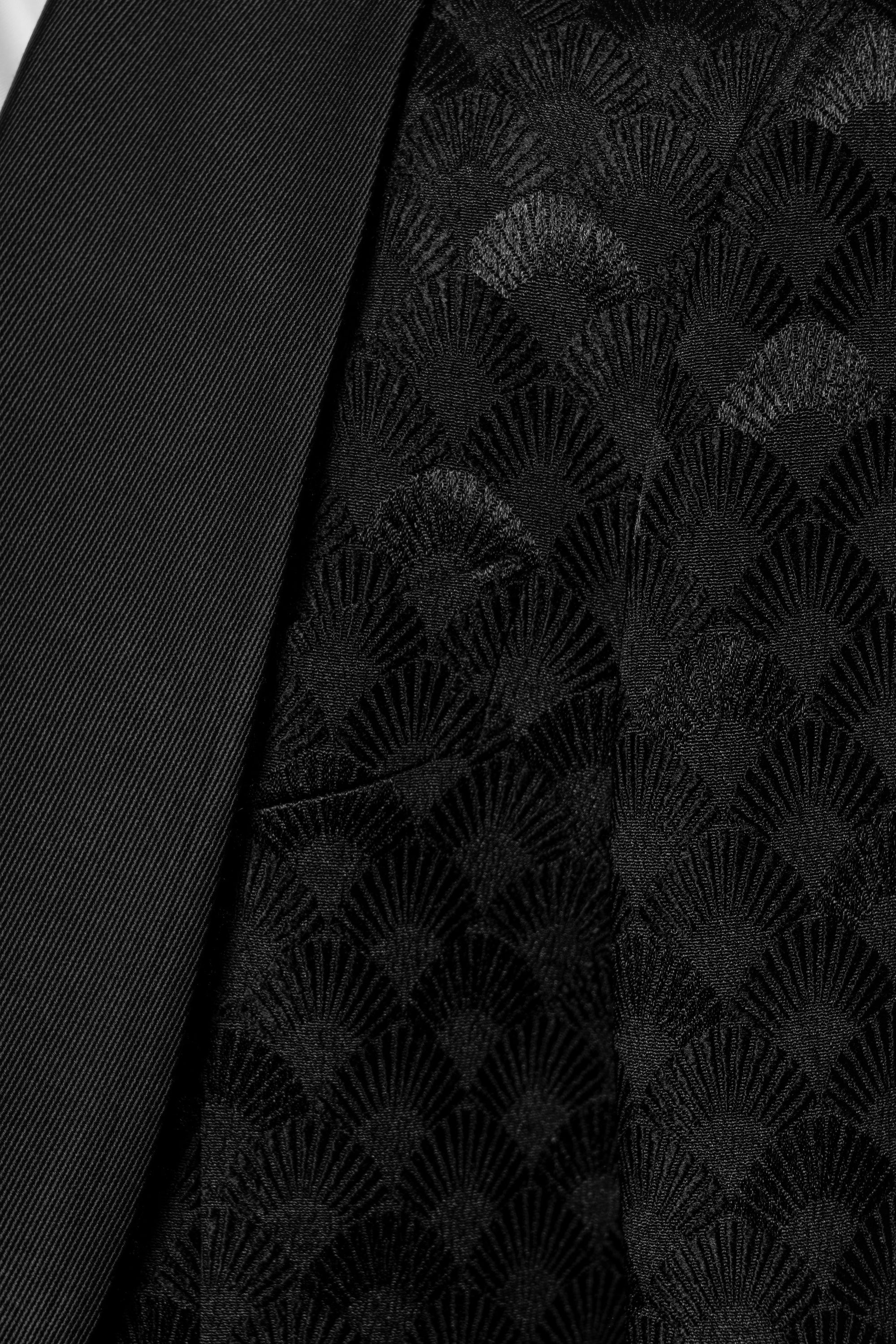 Black Terylene Spandex Shawl Lapel Dinner Jacket #117