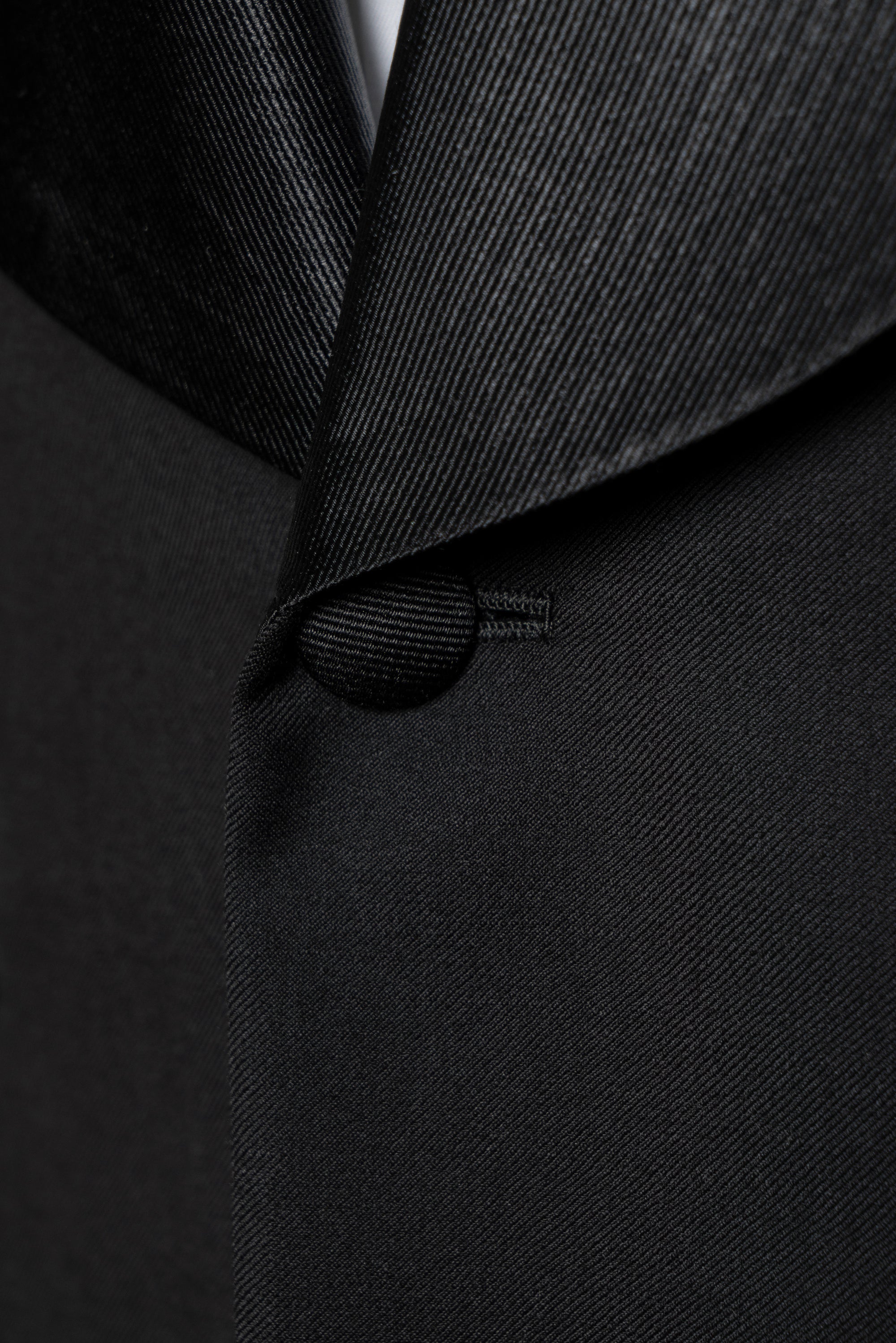 Black Wool Barathea Shawl Lapel Single Breasted Dinner Suit #219