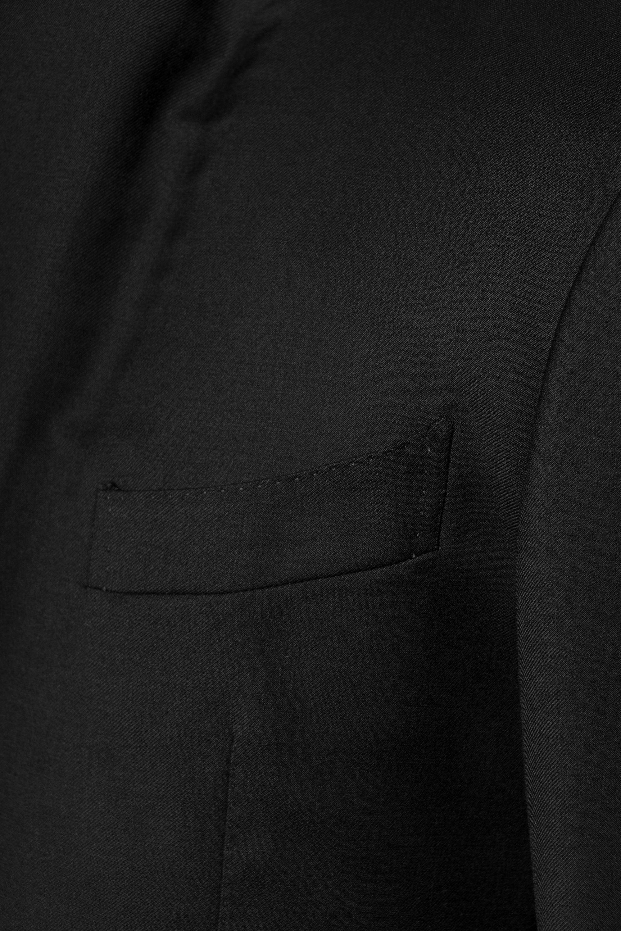 Black Wool Barathea Shawl Lapel Single Breasted Dinner Suit #219