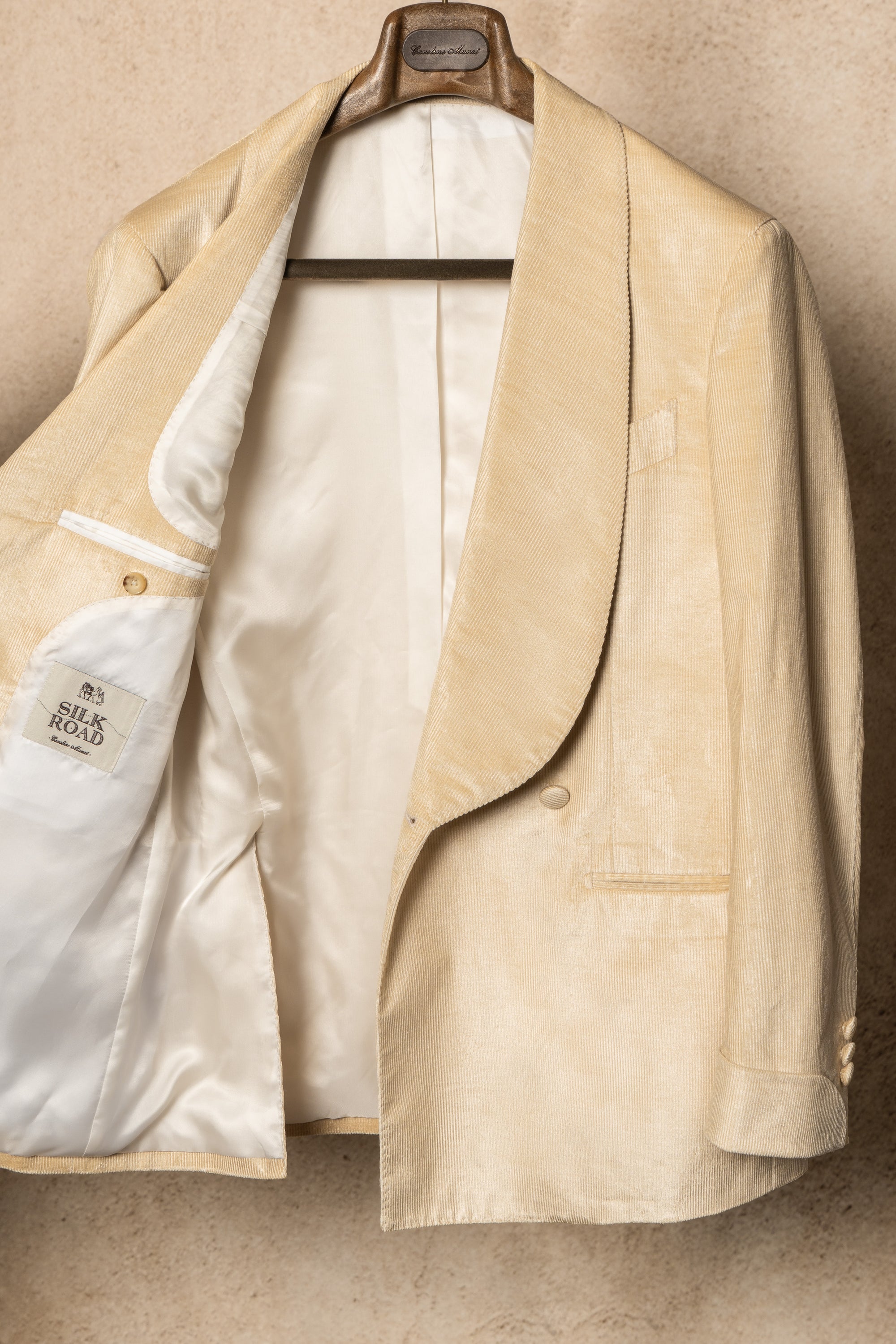 Gold Brown Corduroy Shawl Lapel Dinner Jacket #136