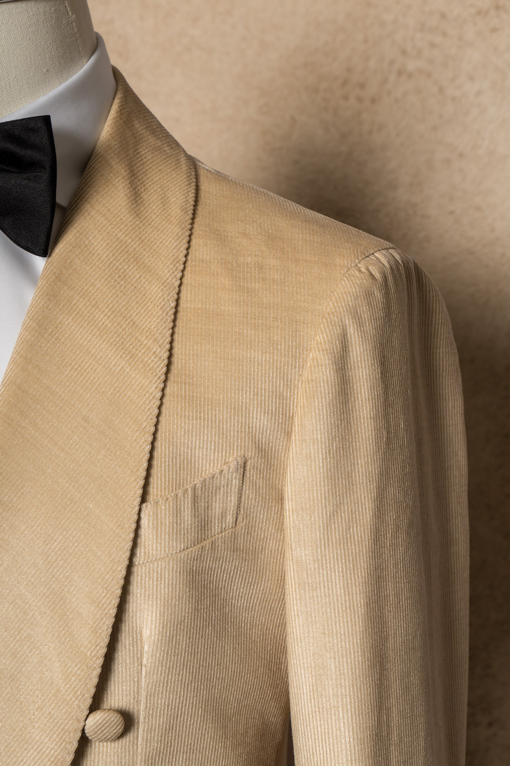 Gold Brown Corduroy Shawl Lapel Dinner Jacket #136