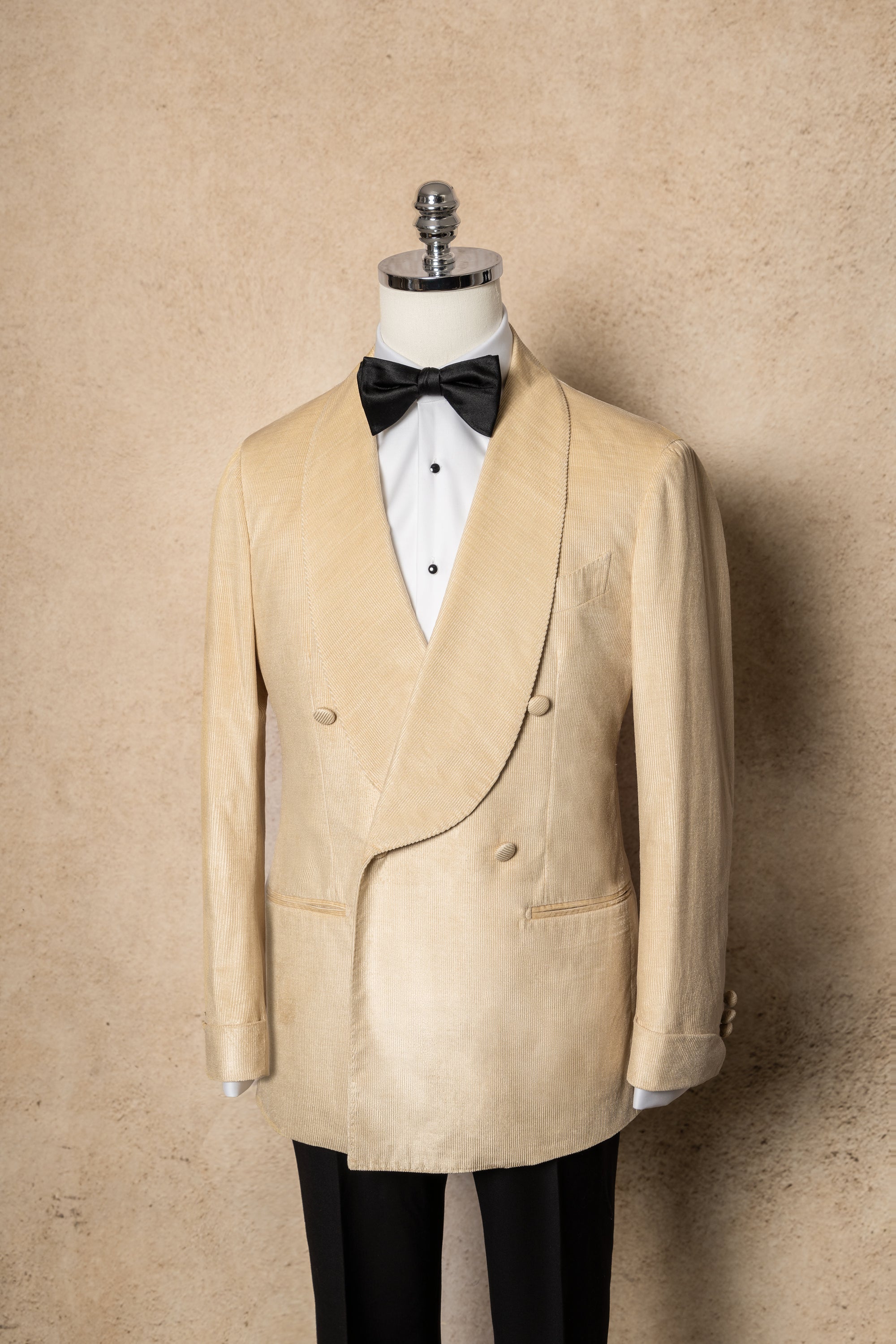 Gold Brown Corduroy Shawl Lapel Dinner Jacket #136