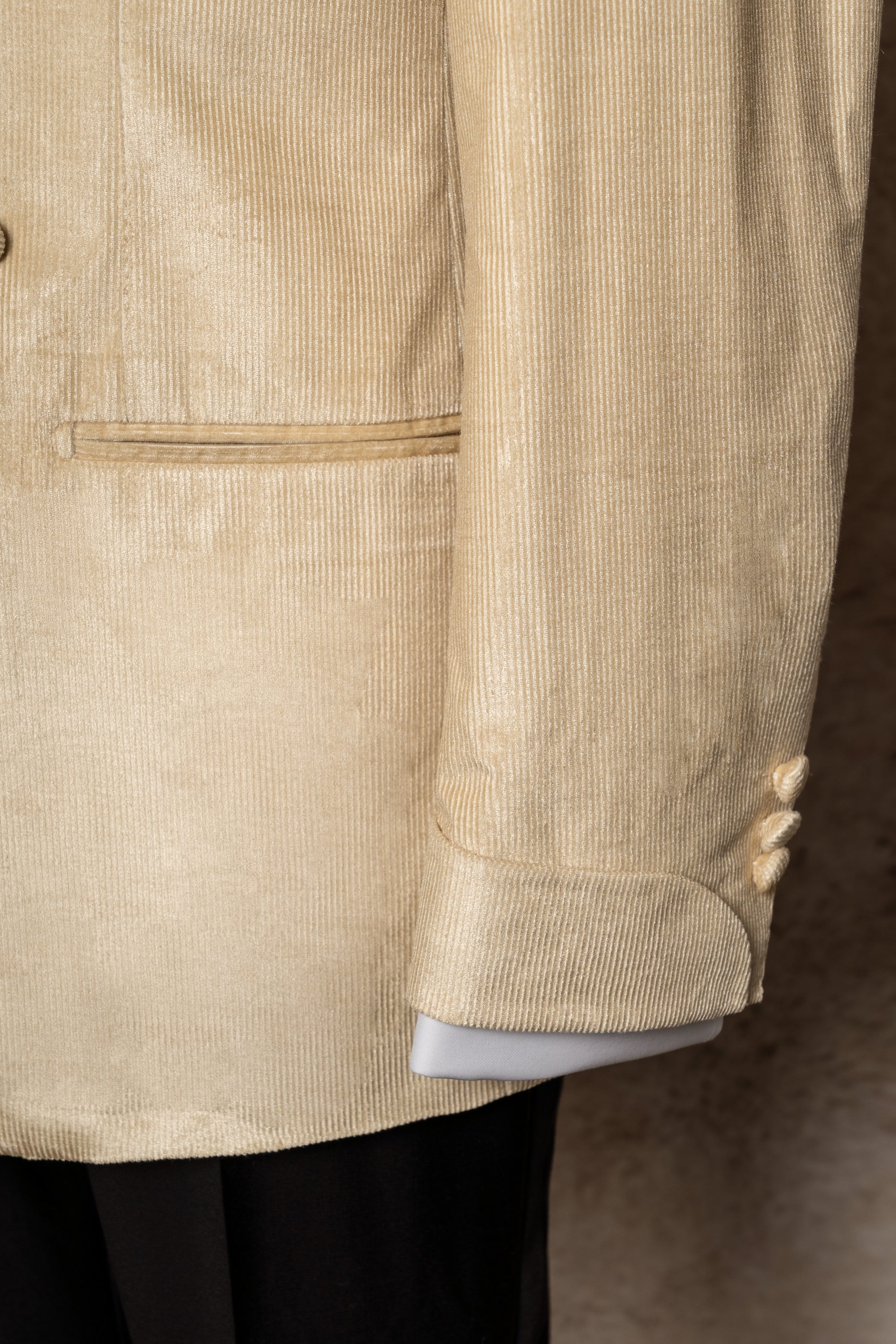 Gold Brown Corduroy Shawl Lapel Dinner Jacket #136
