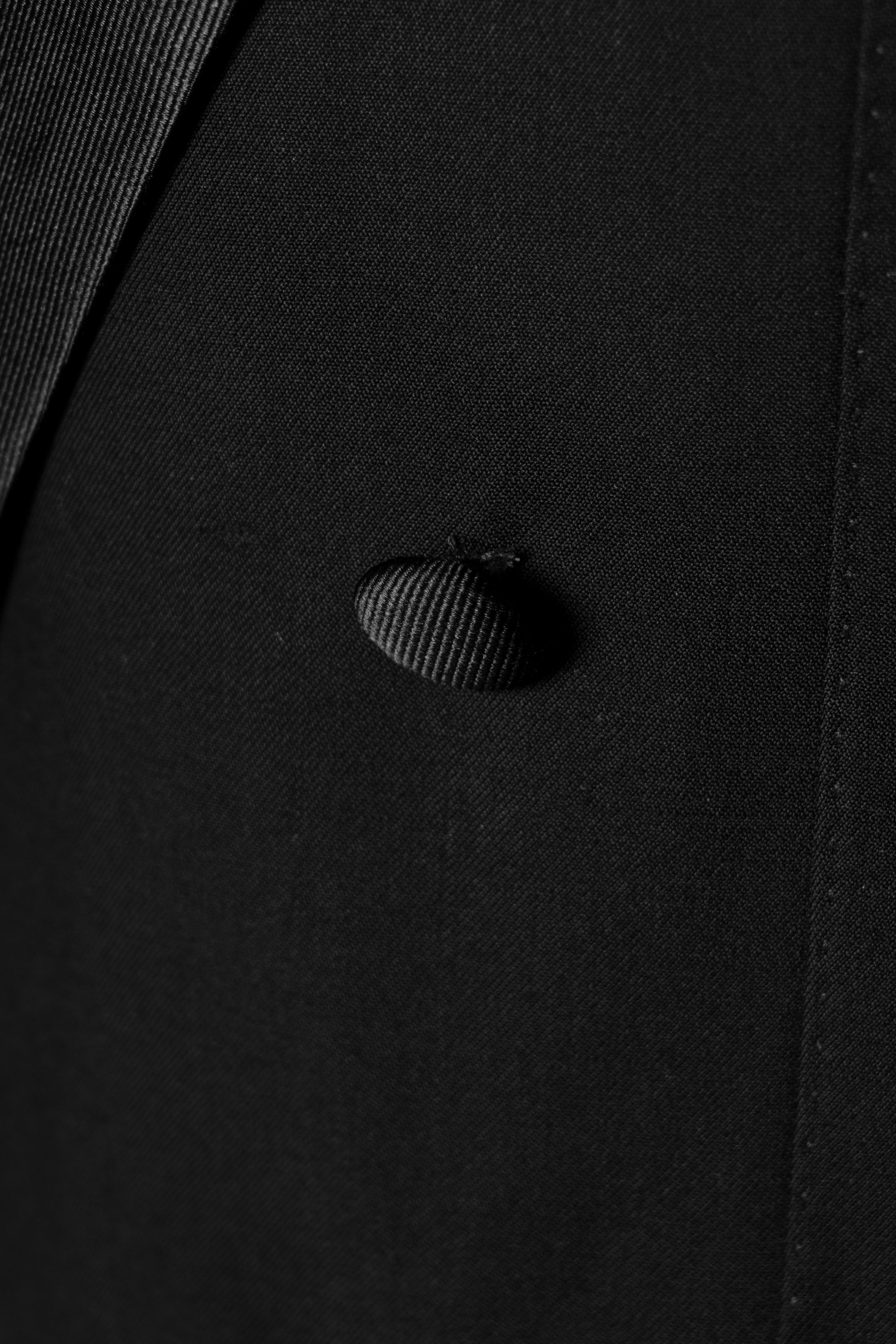 Black Wool Barathea Peak Lapel Double Breasted Dinner Suit #219