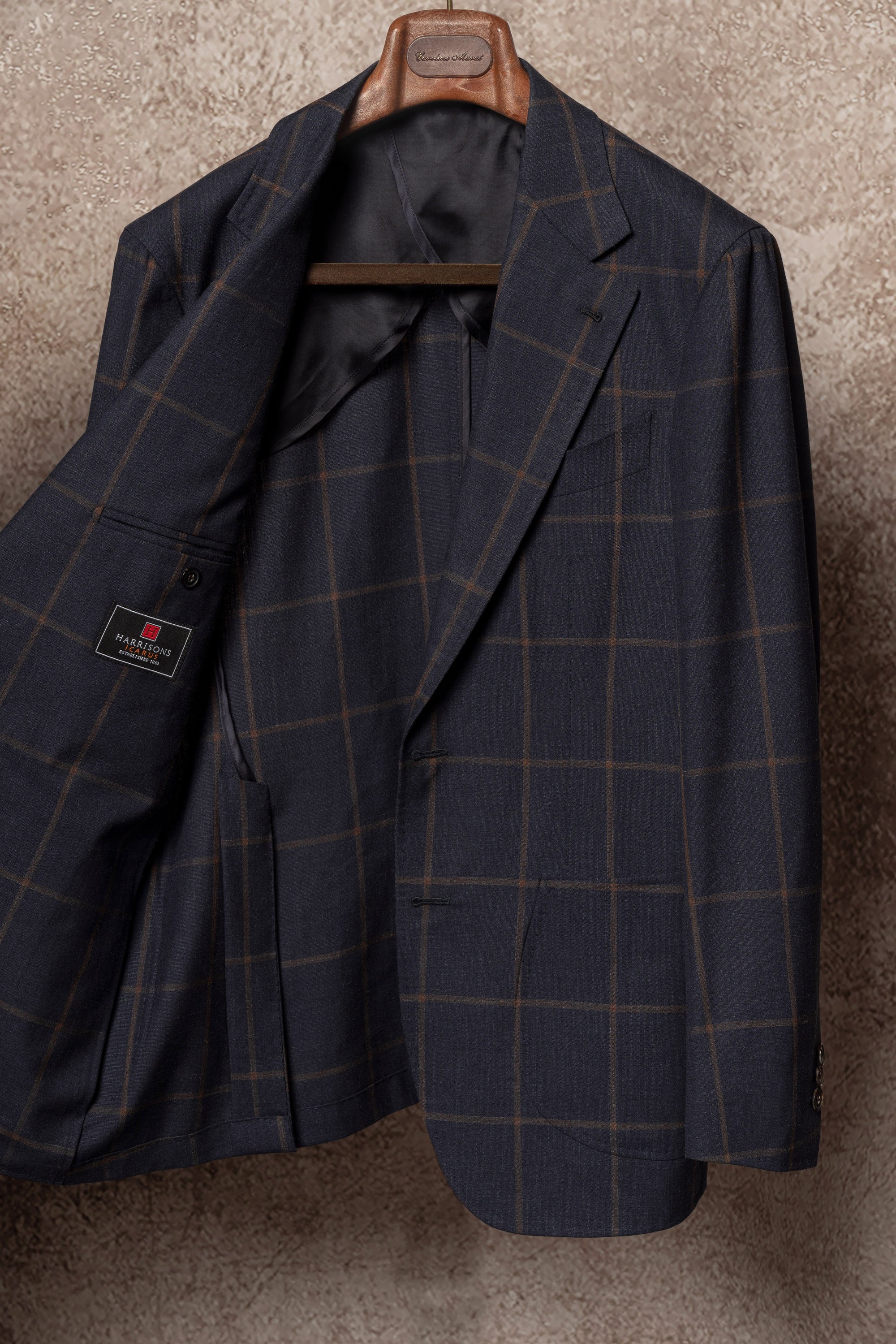 Navy Brown Windowpane Jacket #38