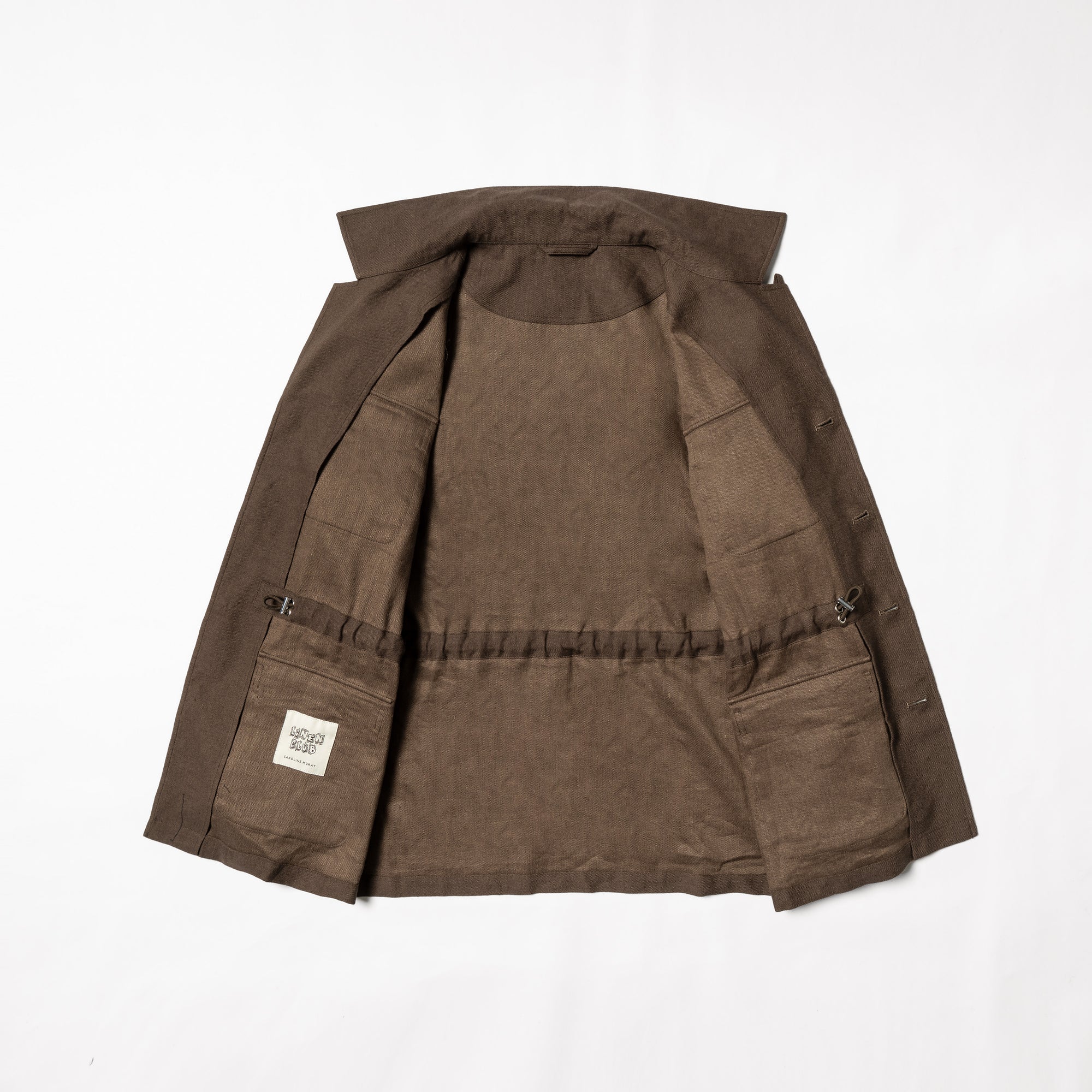 Brown Linen Wool Safari Jacket