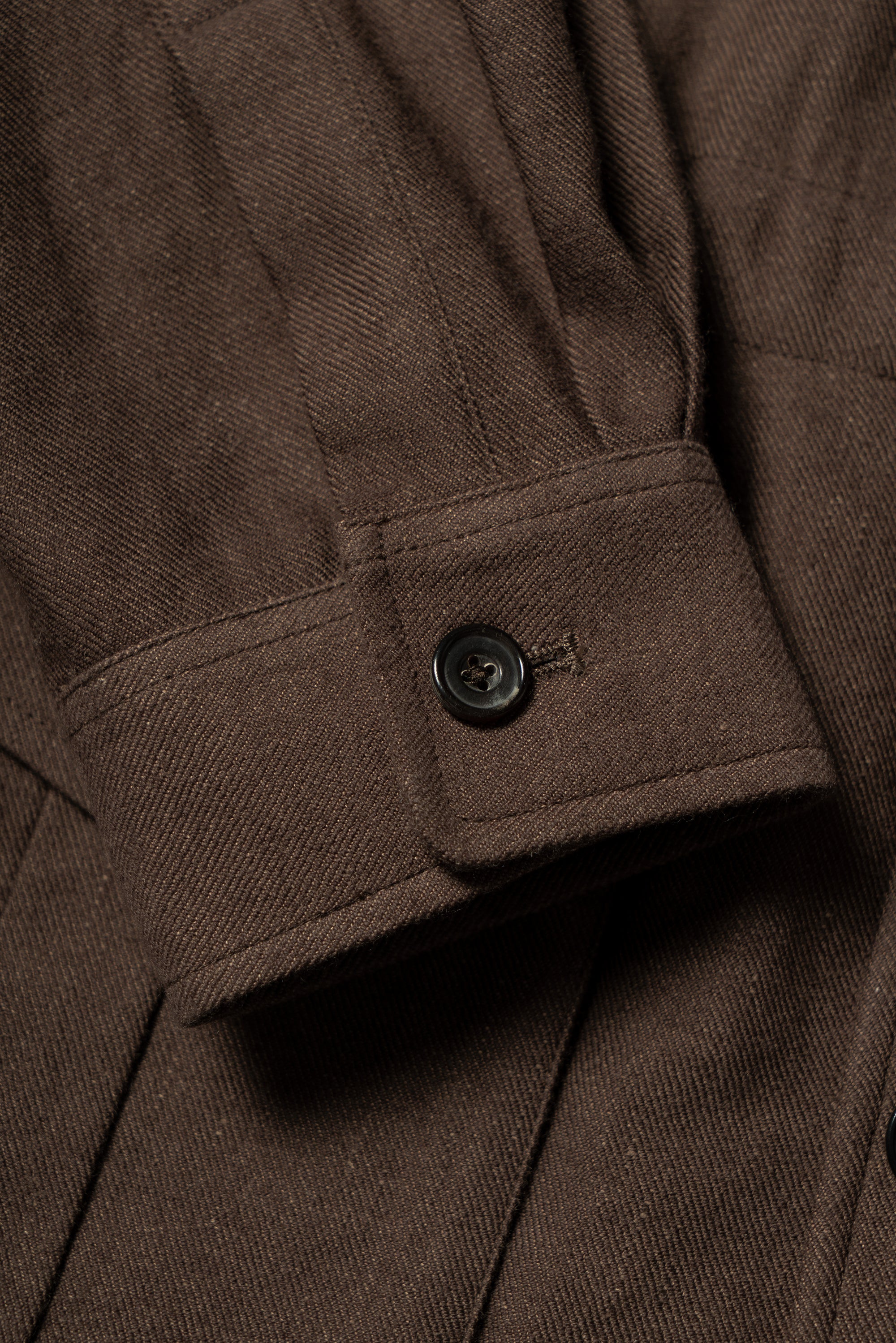 Brown Linen Wool Safari Jacket