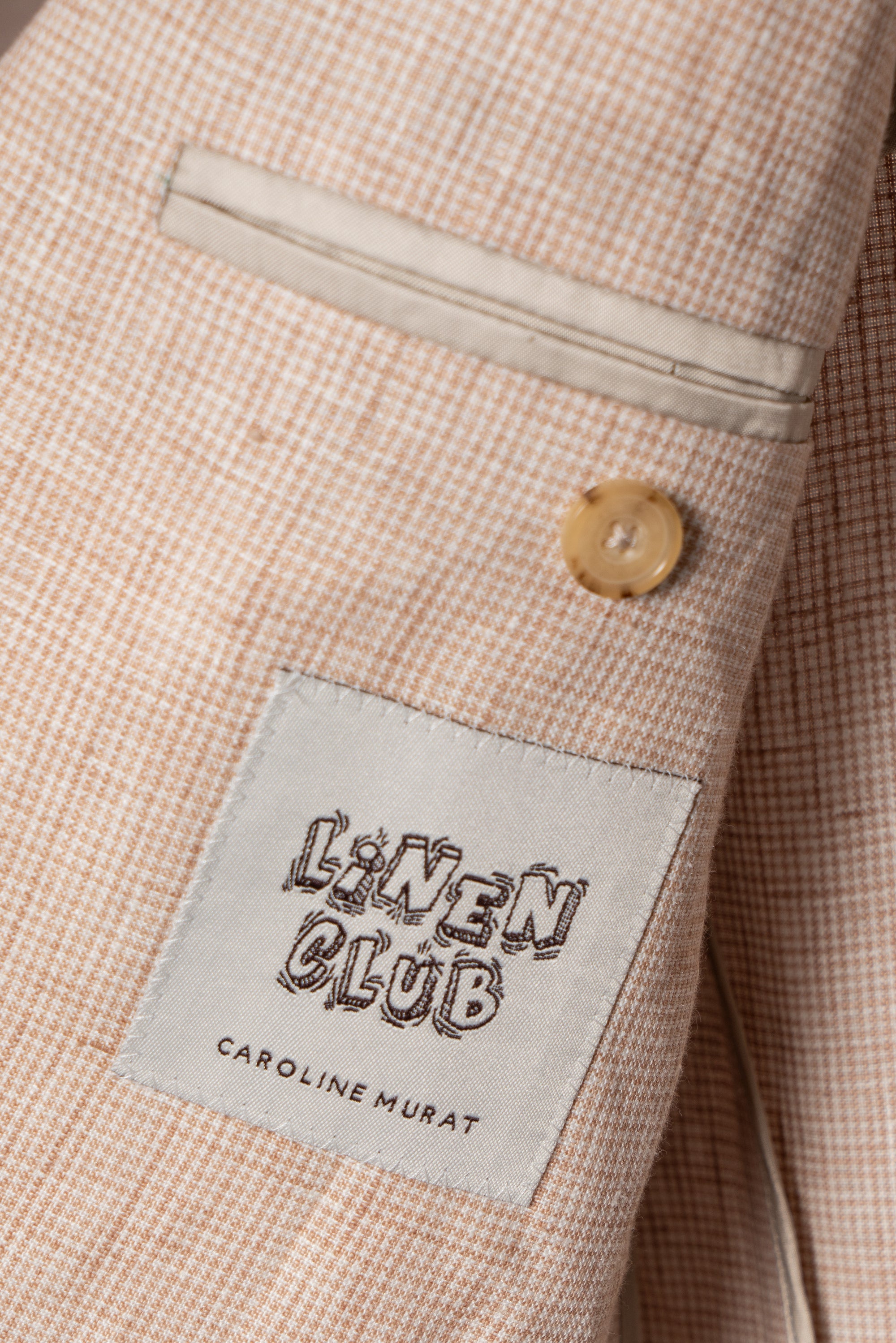 Tangerine Micro Houndstooth Linen Jacket #310