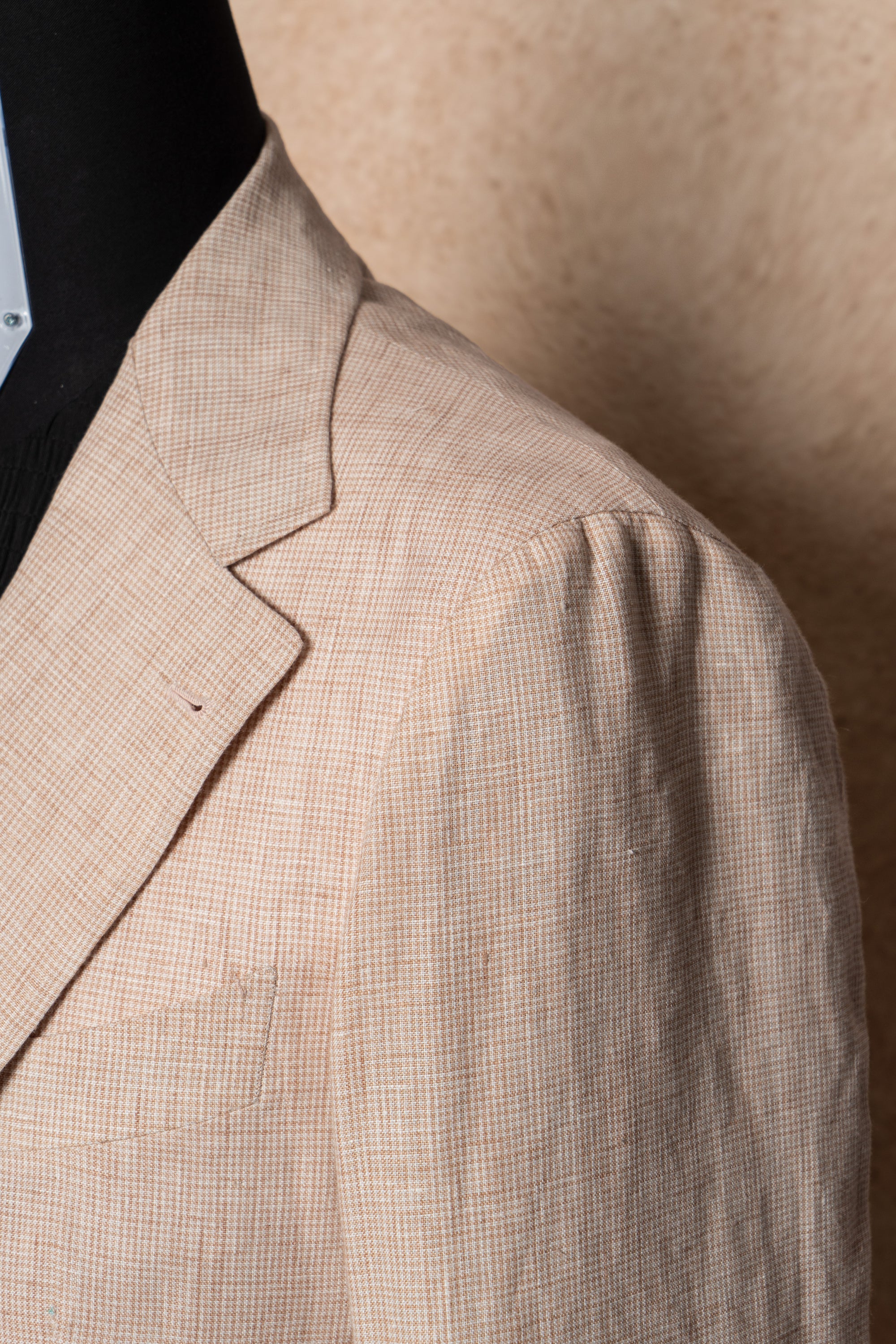 Tangerine Micro Houndstooth Linen Jacket #310
