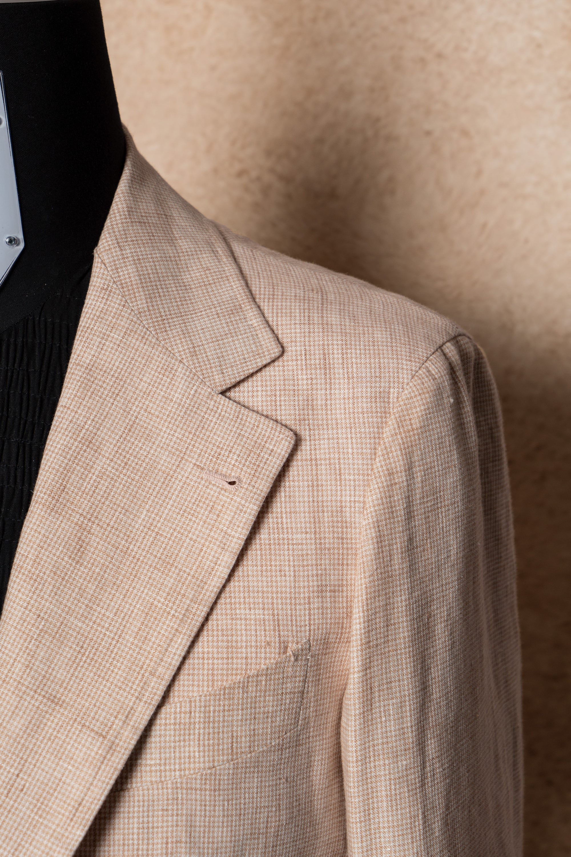 Tangerine Micro Houndstooth Linen Jacket #310