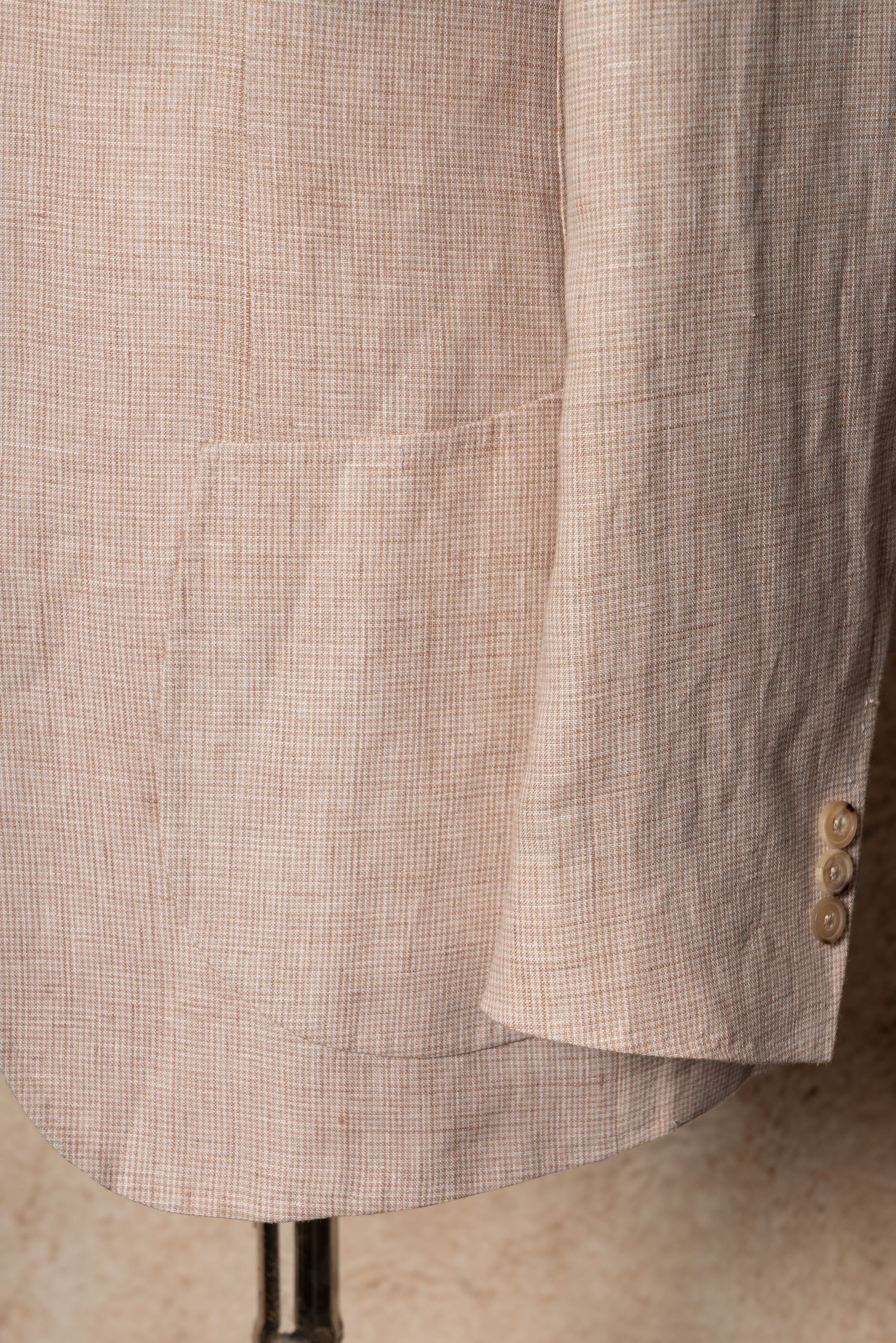 Tangerine Micro Houndstooth Linen Jacket #310