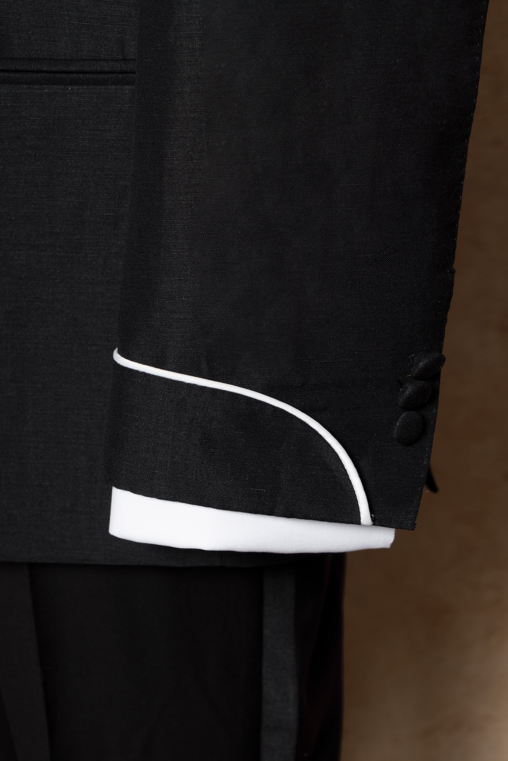 Midnight Linen Wool Shawl Lapel Dinner Jacket #297