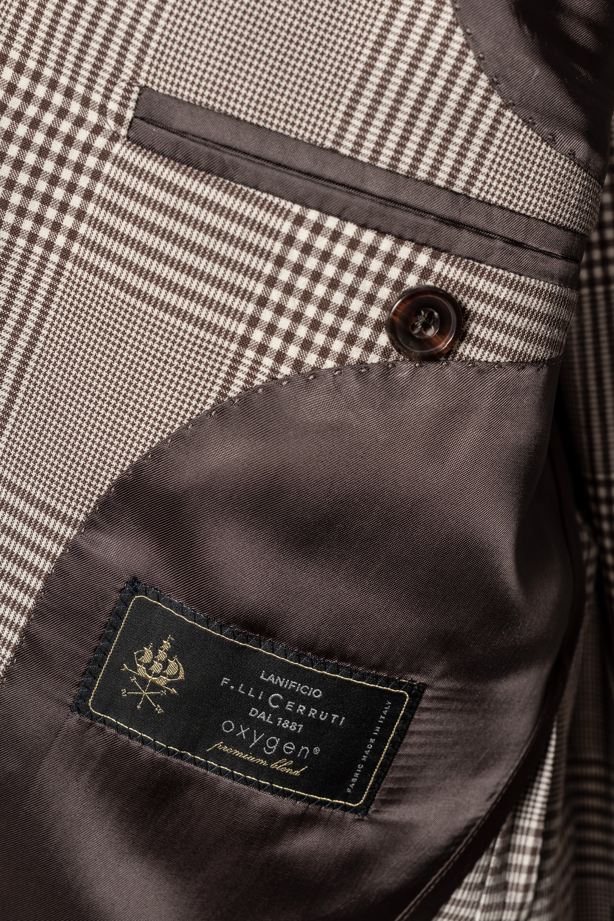 MTO Brown Glen Check Wool Seersucker Jacket #99