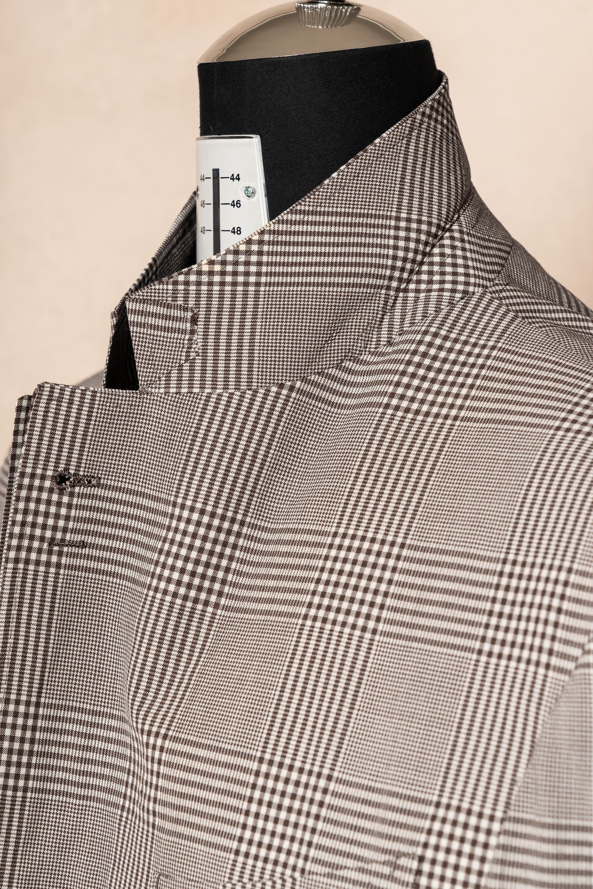 MTO Brown Glen Check Wool Seersucker Jacket #99