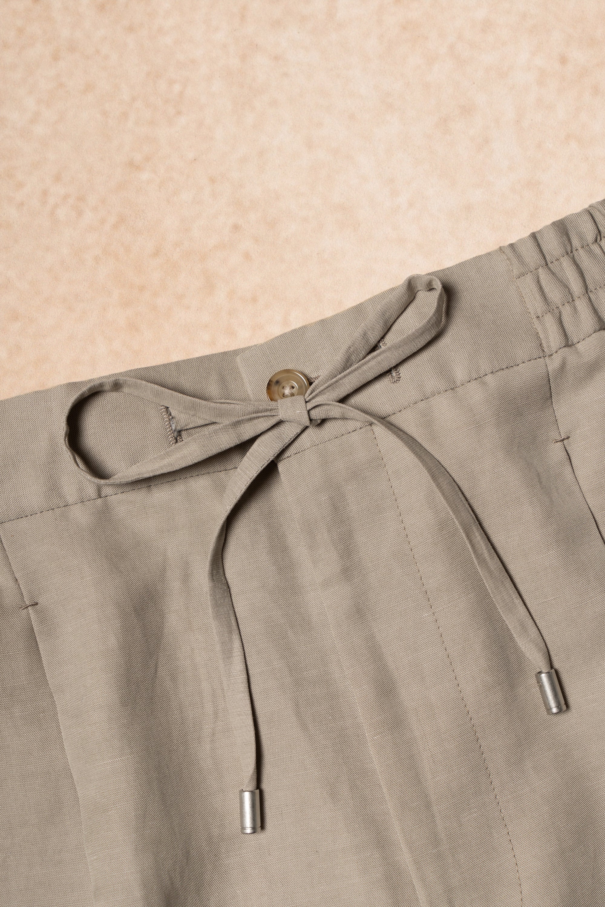 Stone Cotton Linen Tencel Drawstring Trousers #316