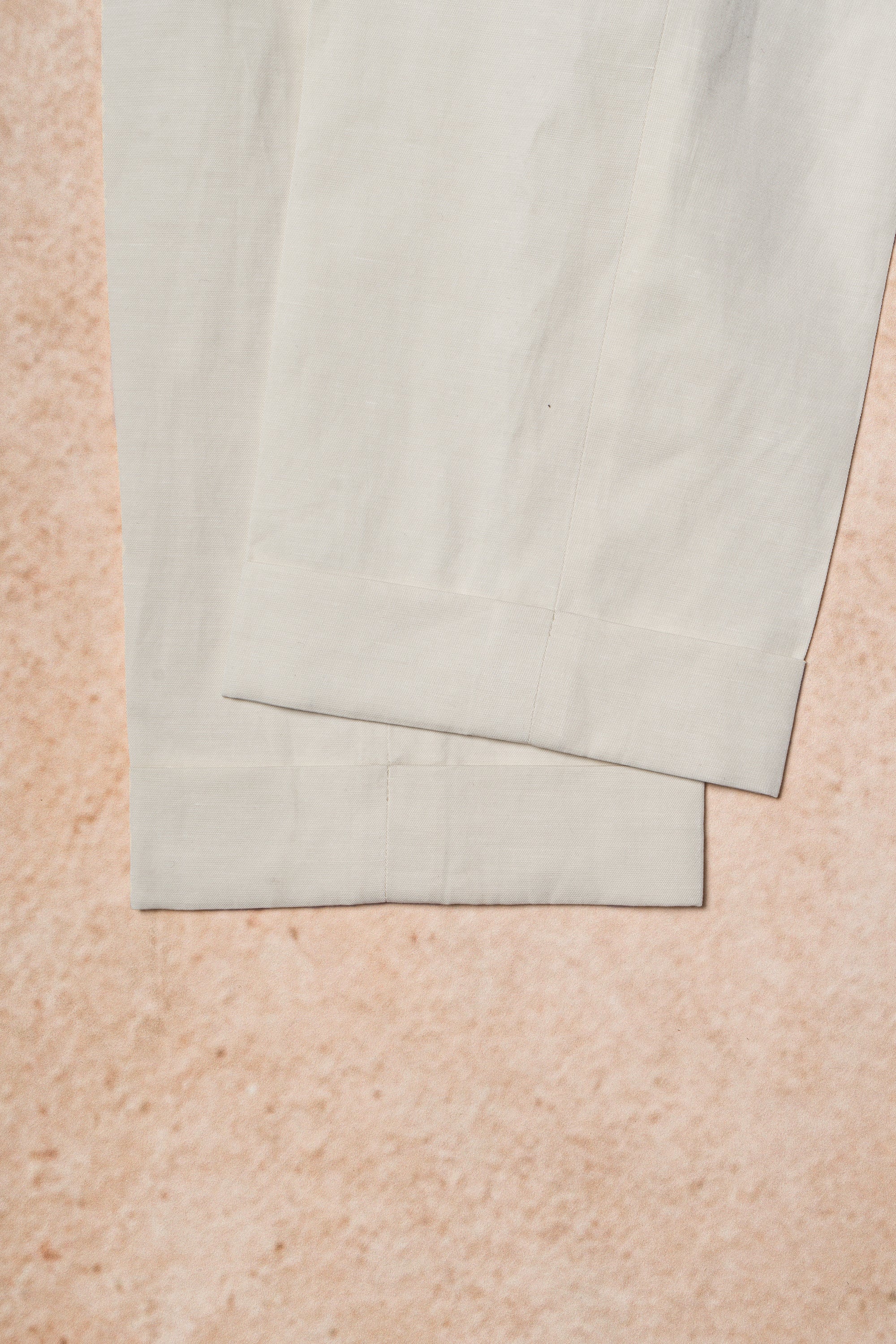 Beige Cotton Linen Tencel Drawstring Trousers #315