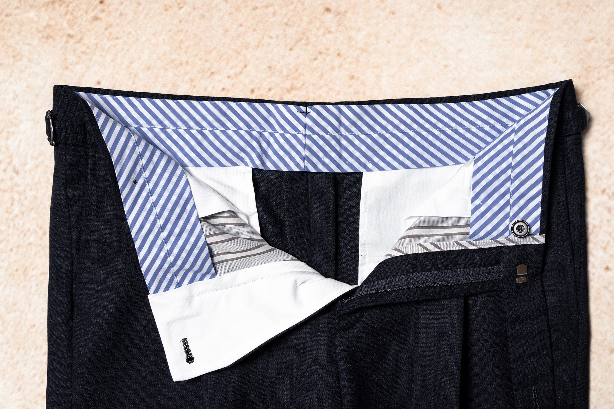 MTO Ink Blue Wool Silk Melange Suit #311