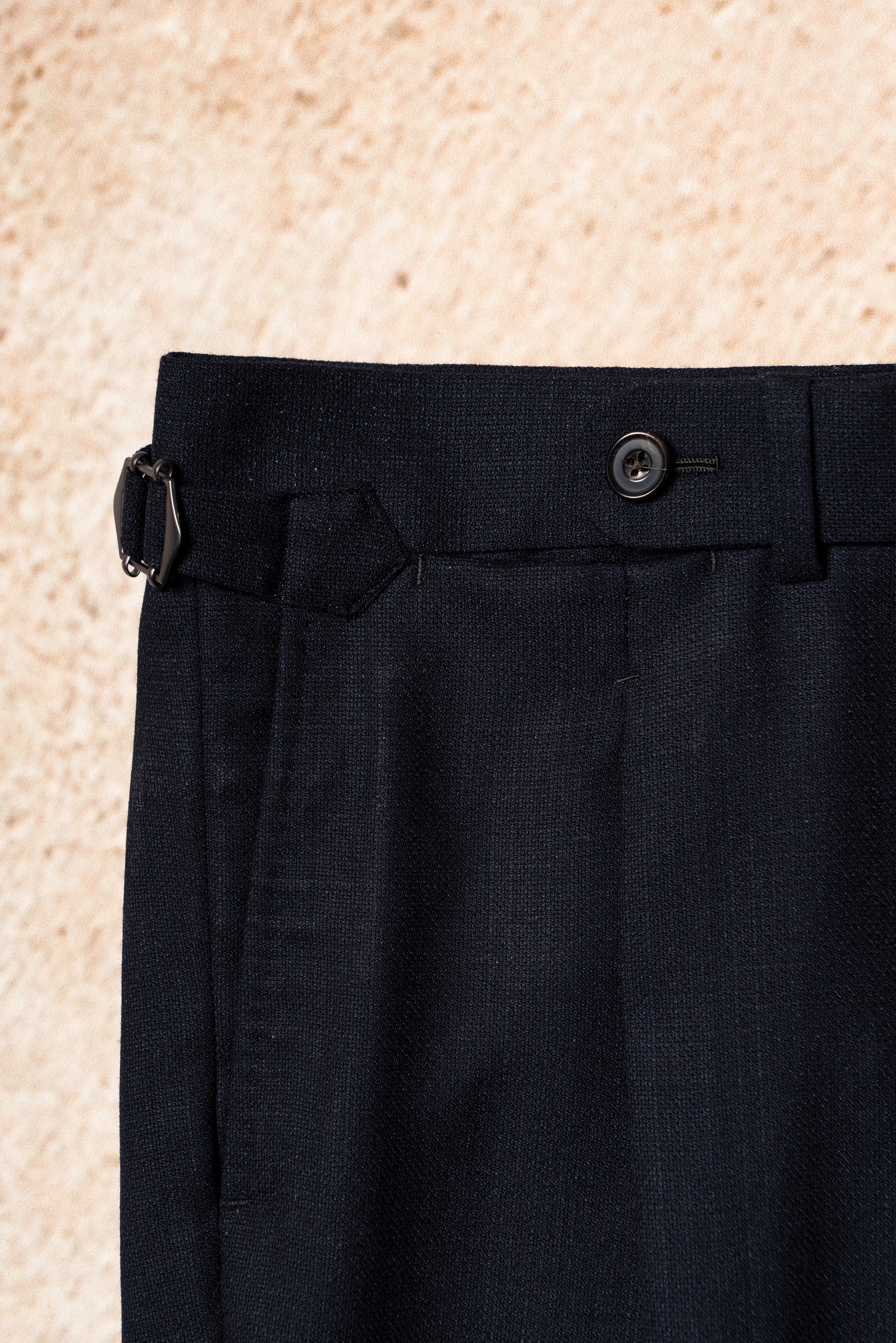 MTO Ink Blue Wool Silk Melange Suit #311