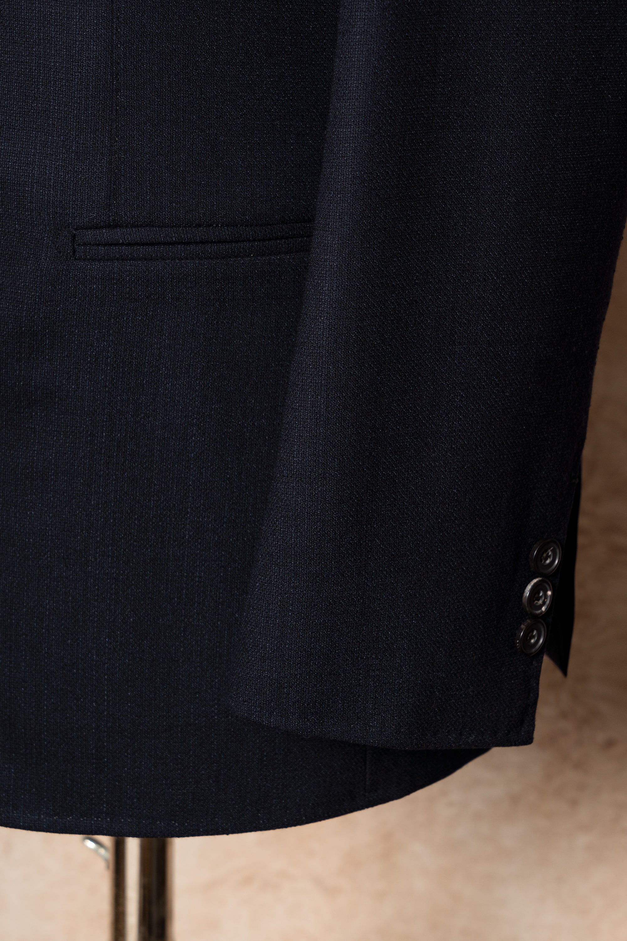 MTO Ink Blue Wool Silk Melange Suit #311