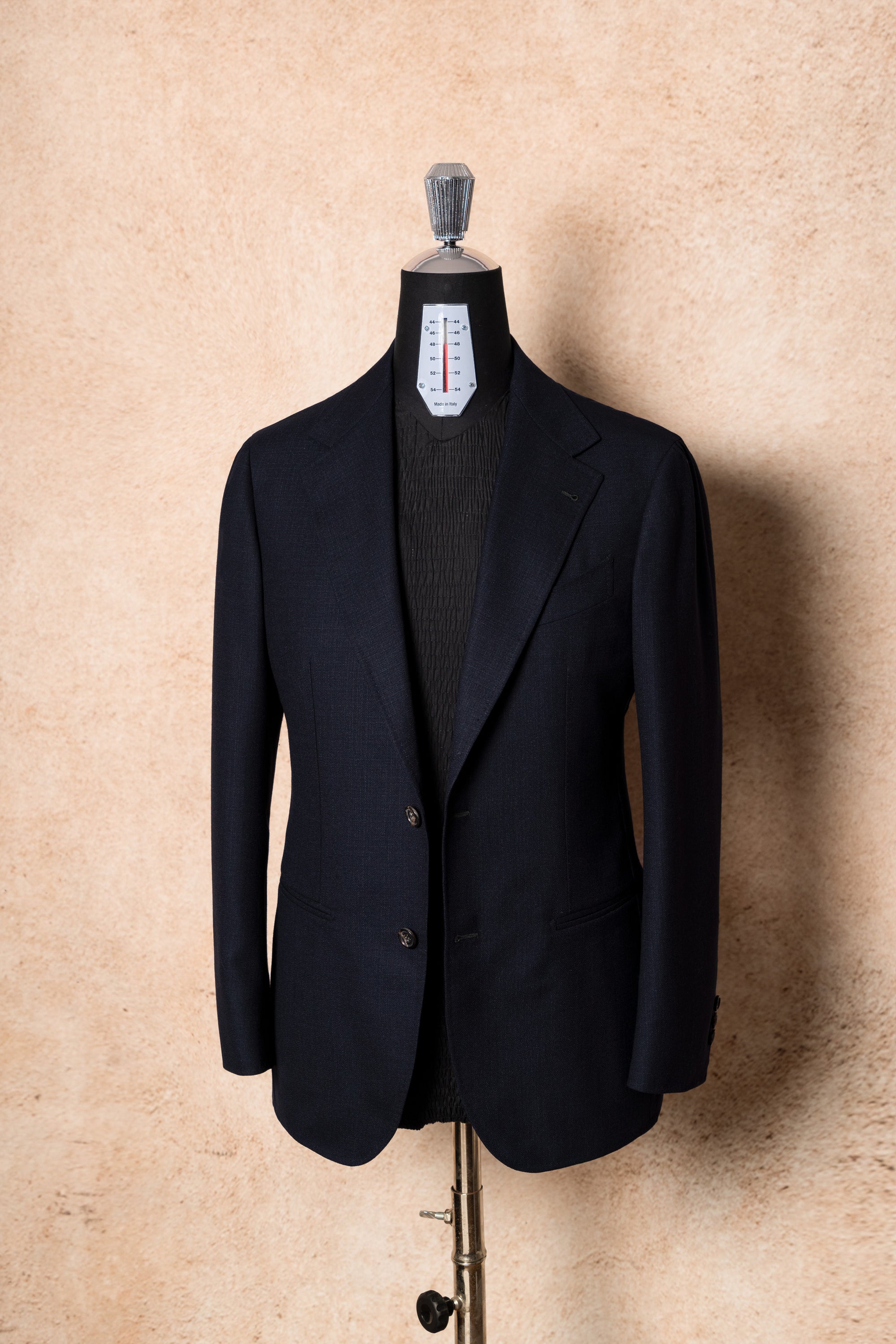 MTO Ink Blue Wool Silk Melange Suit #311