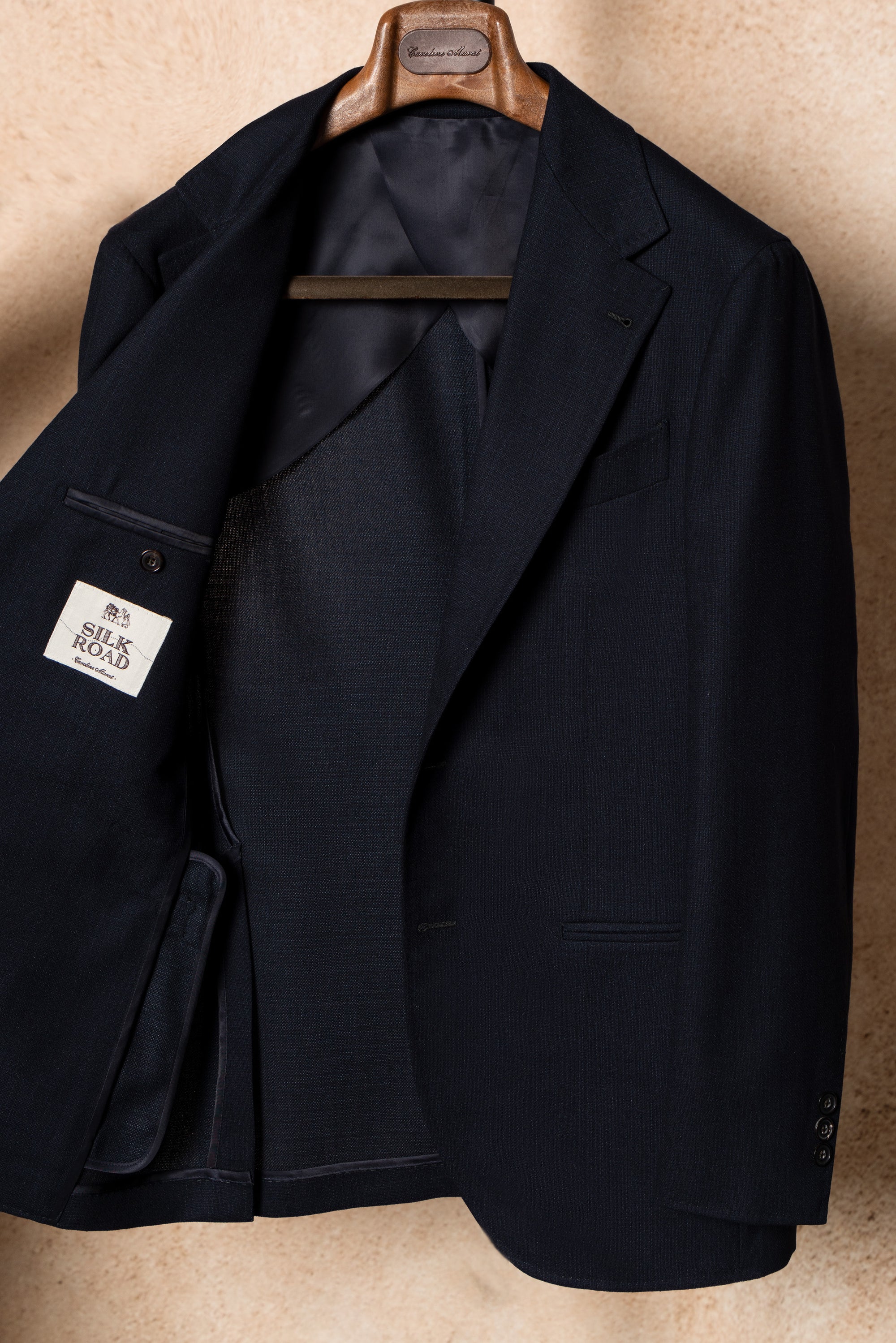 MTO Ink Blue Wool Silk Melange Suit #311