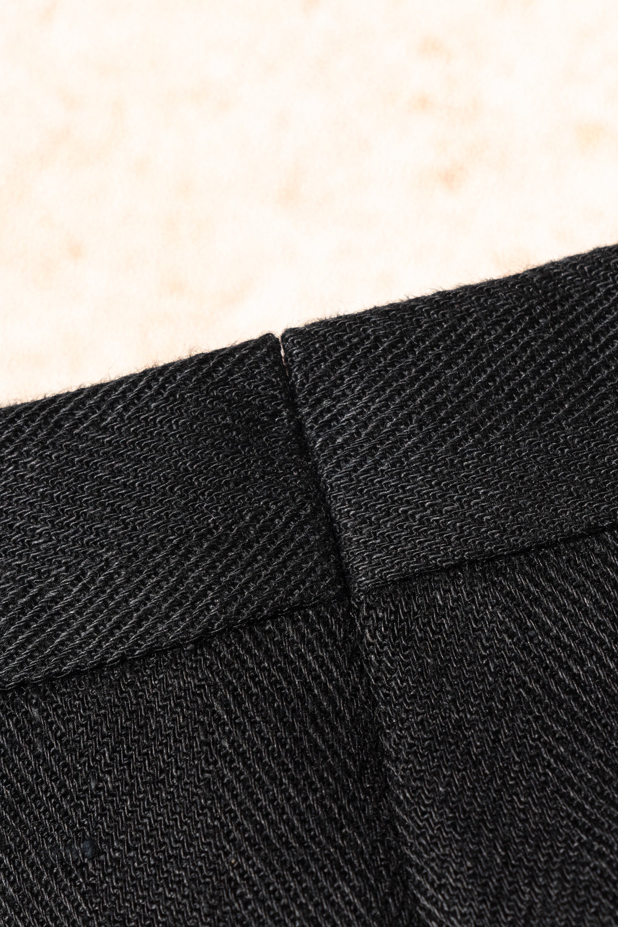 Black Linen Herringbone Trousers #245