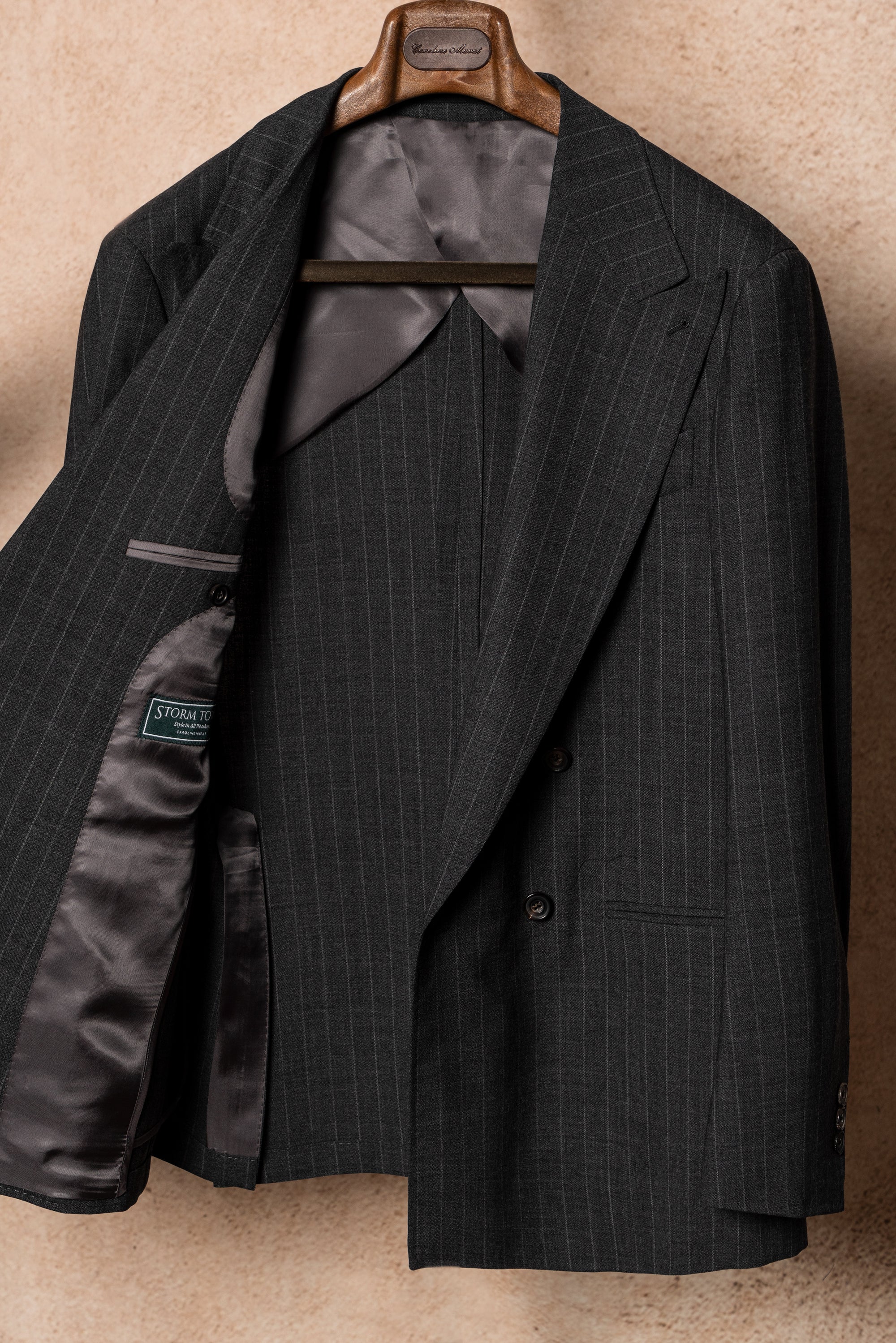 Mid Grey Pinstripe Wool Suit #306
