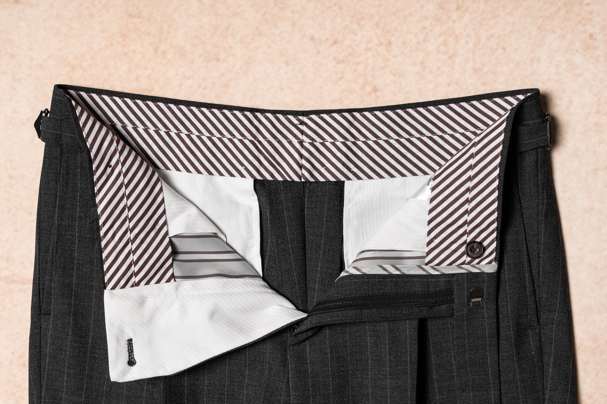 Mid Grey Pinstripe Wool Suit #306
