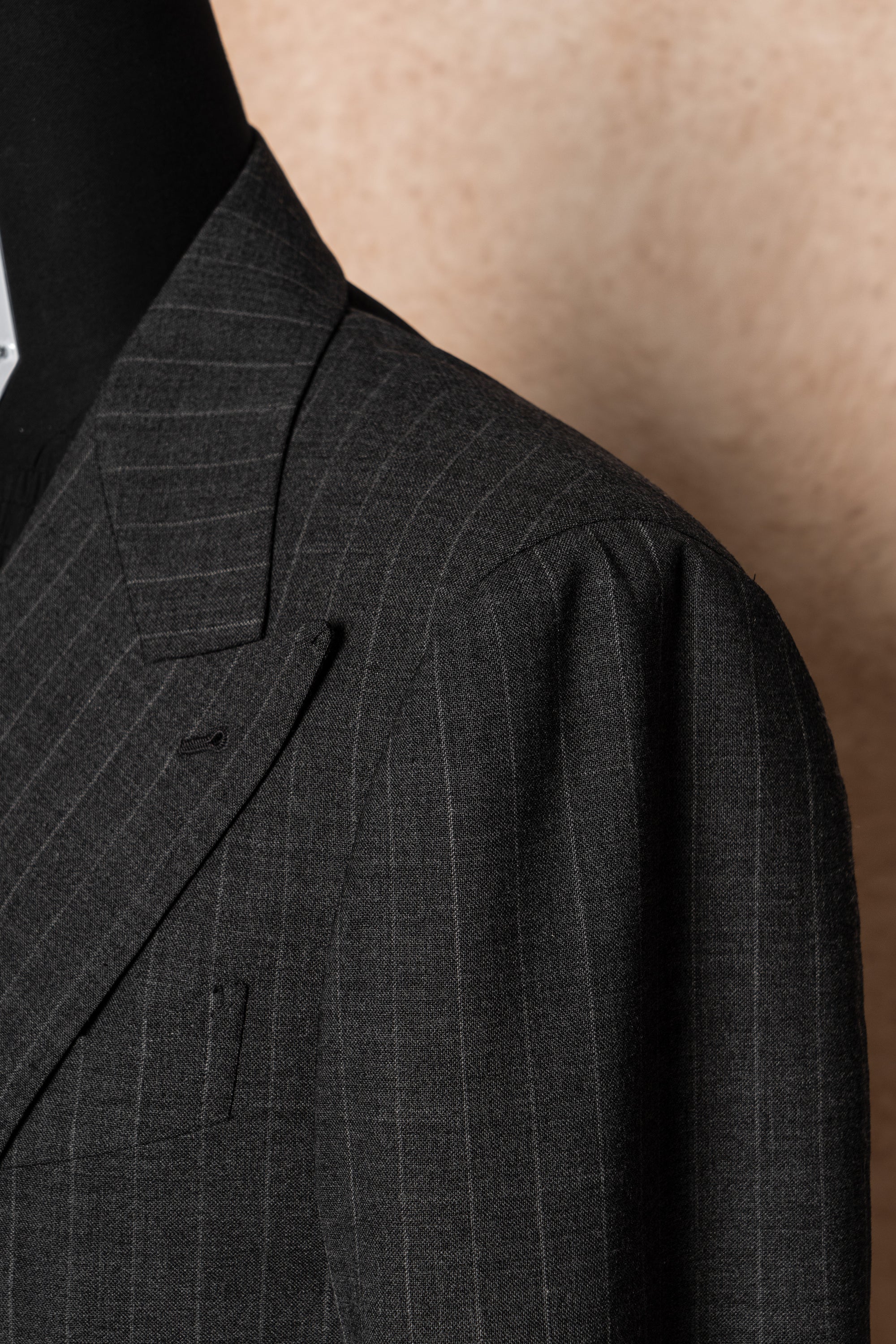 Mid Grey Pinstripe Wool Suit #306