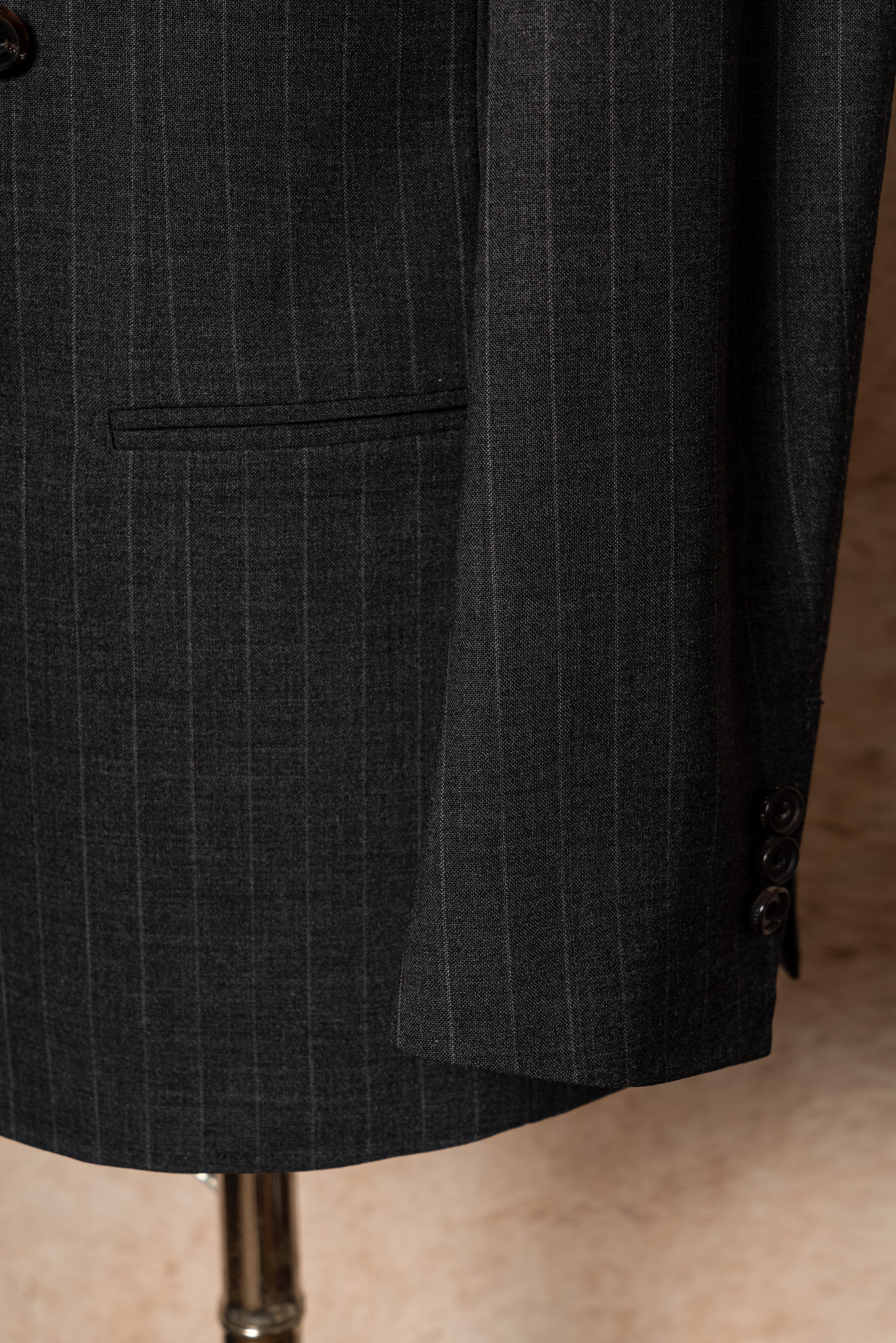 Mid Grey Pinstripe Wool Suit #306