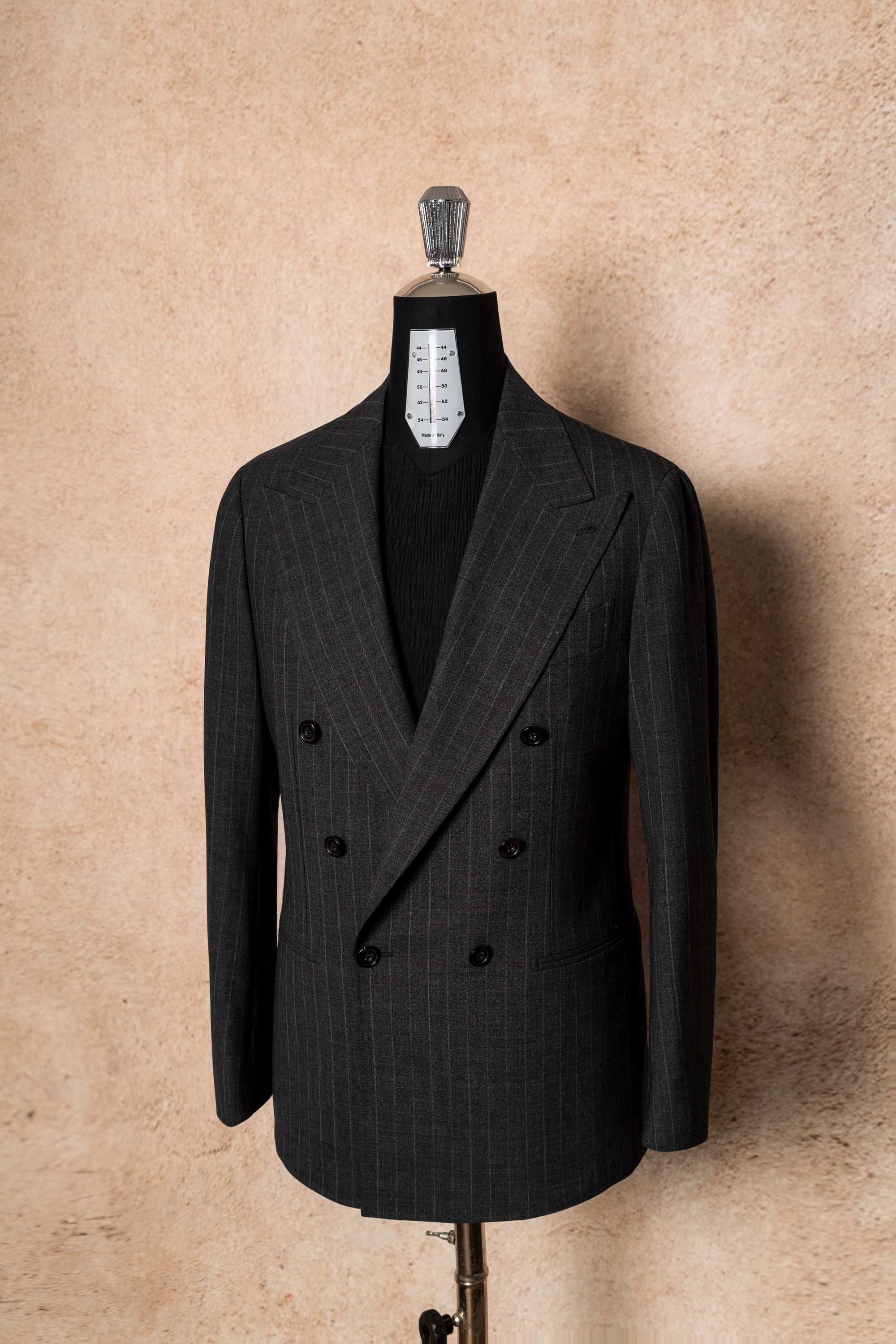 Mid Grey Pinstripe Wool Suit #306
