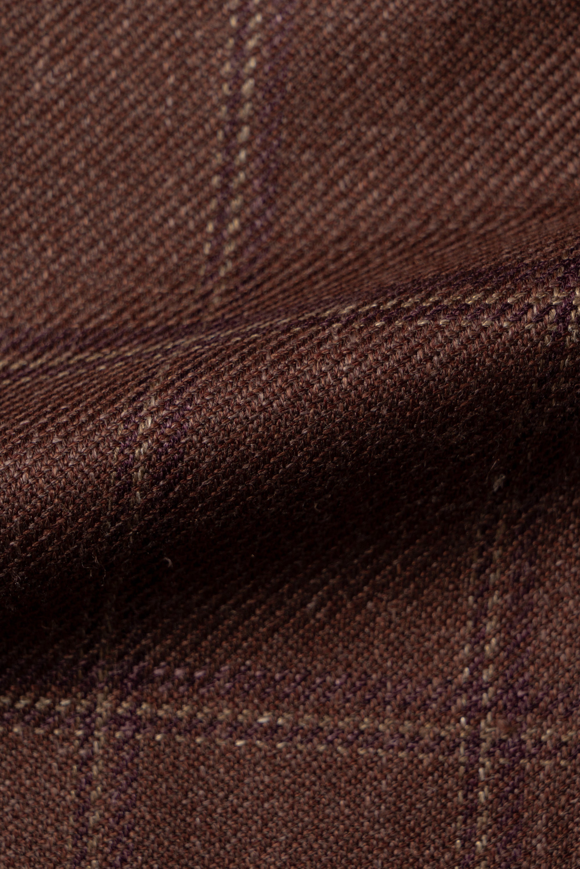 MTO Red Windowpane Wool Silk Linen Jacket
