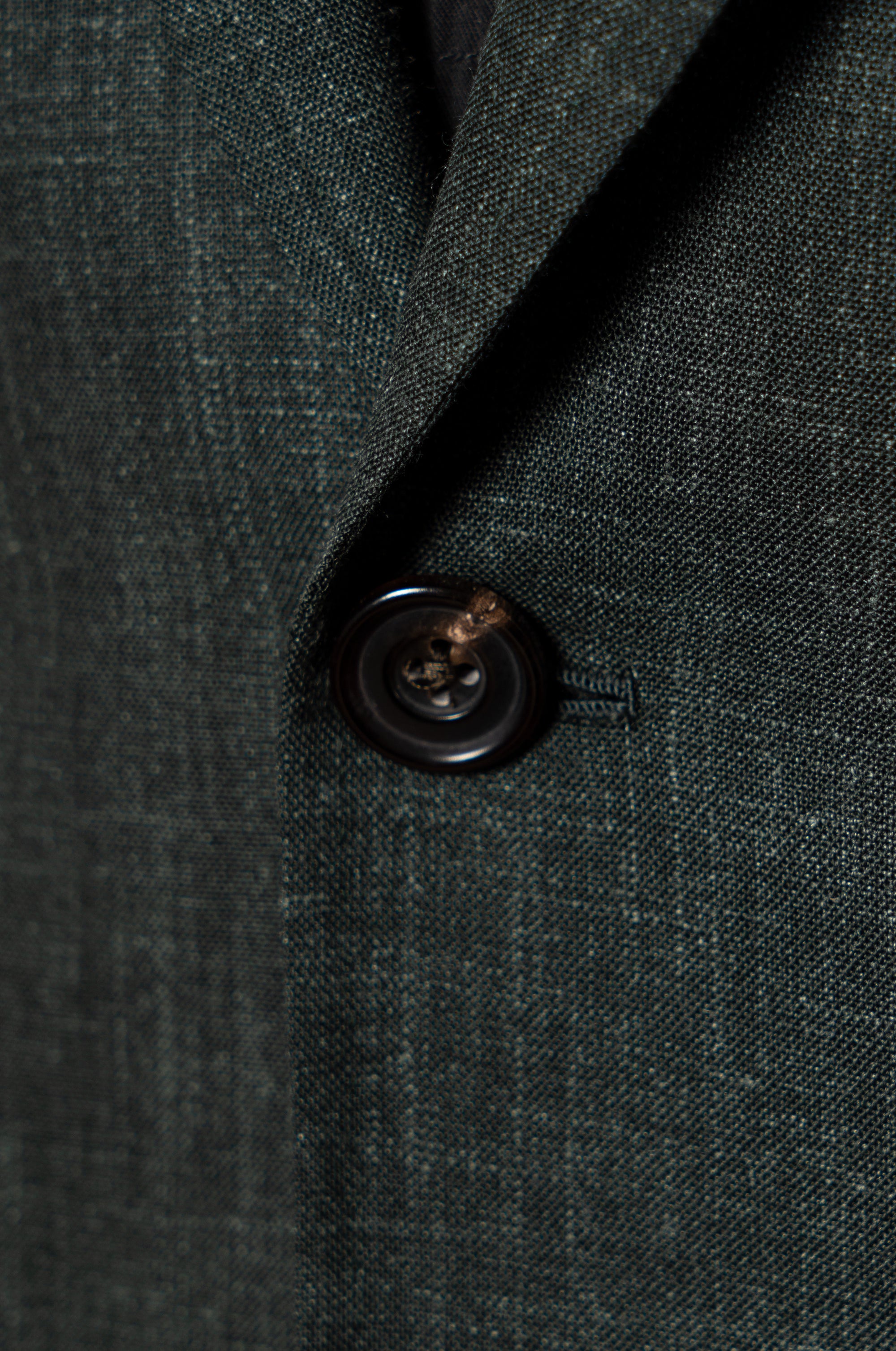 MTO Dark Green Wool Silk Linen Jacket