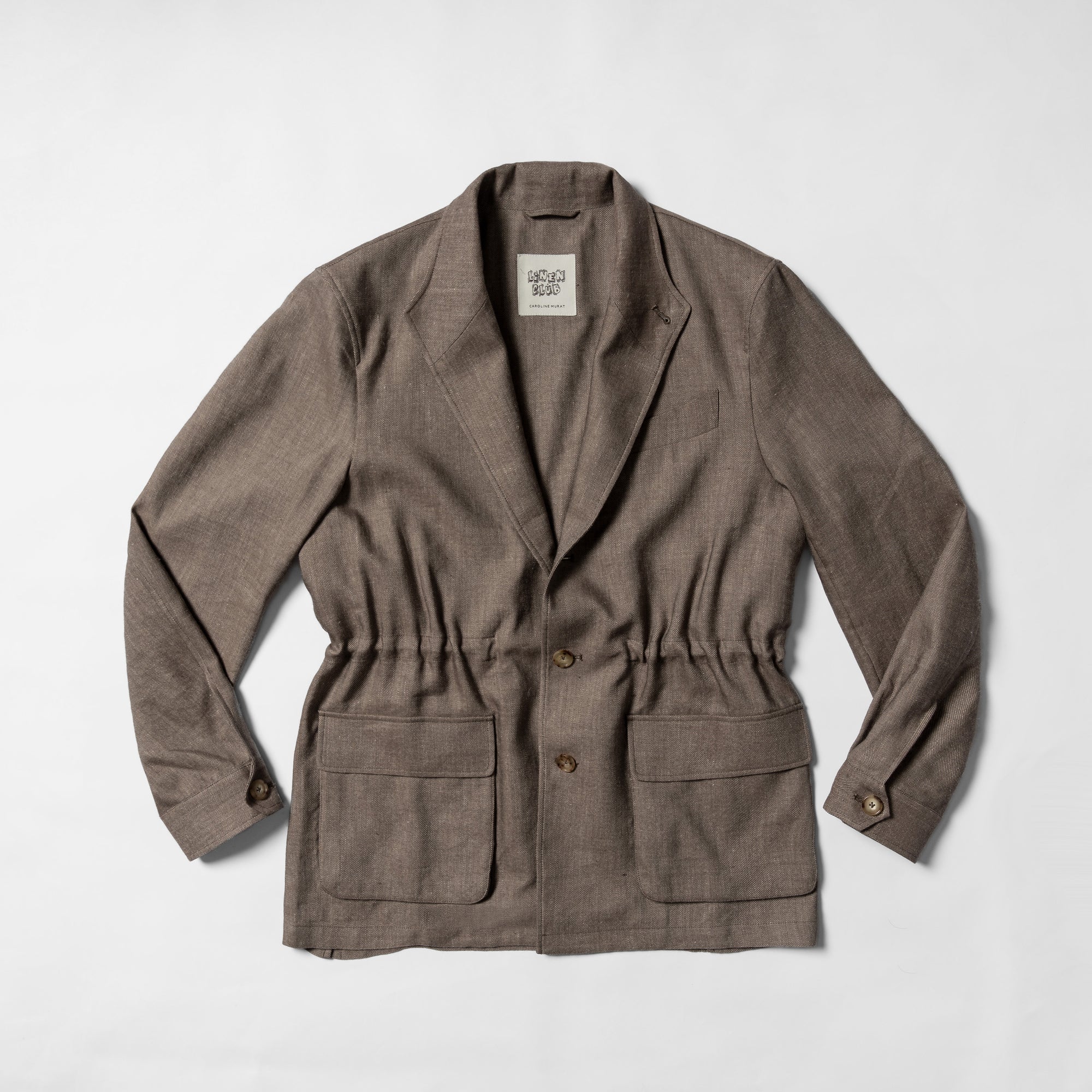 Brown Linen Wool Teba Jacket