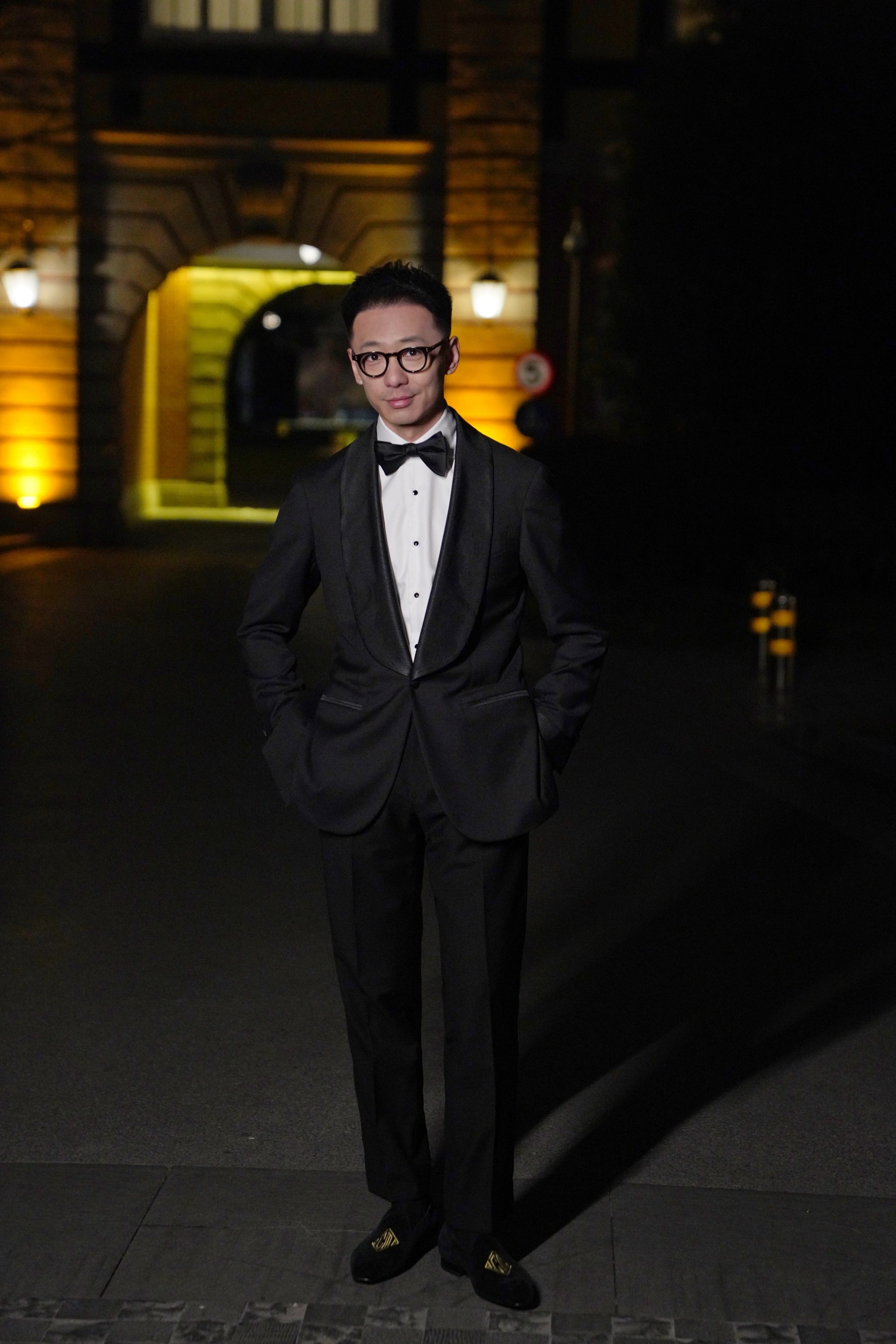 Black Wool Barathea Shawl Lapel Single Breasted Dinner Suit #219