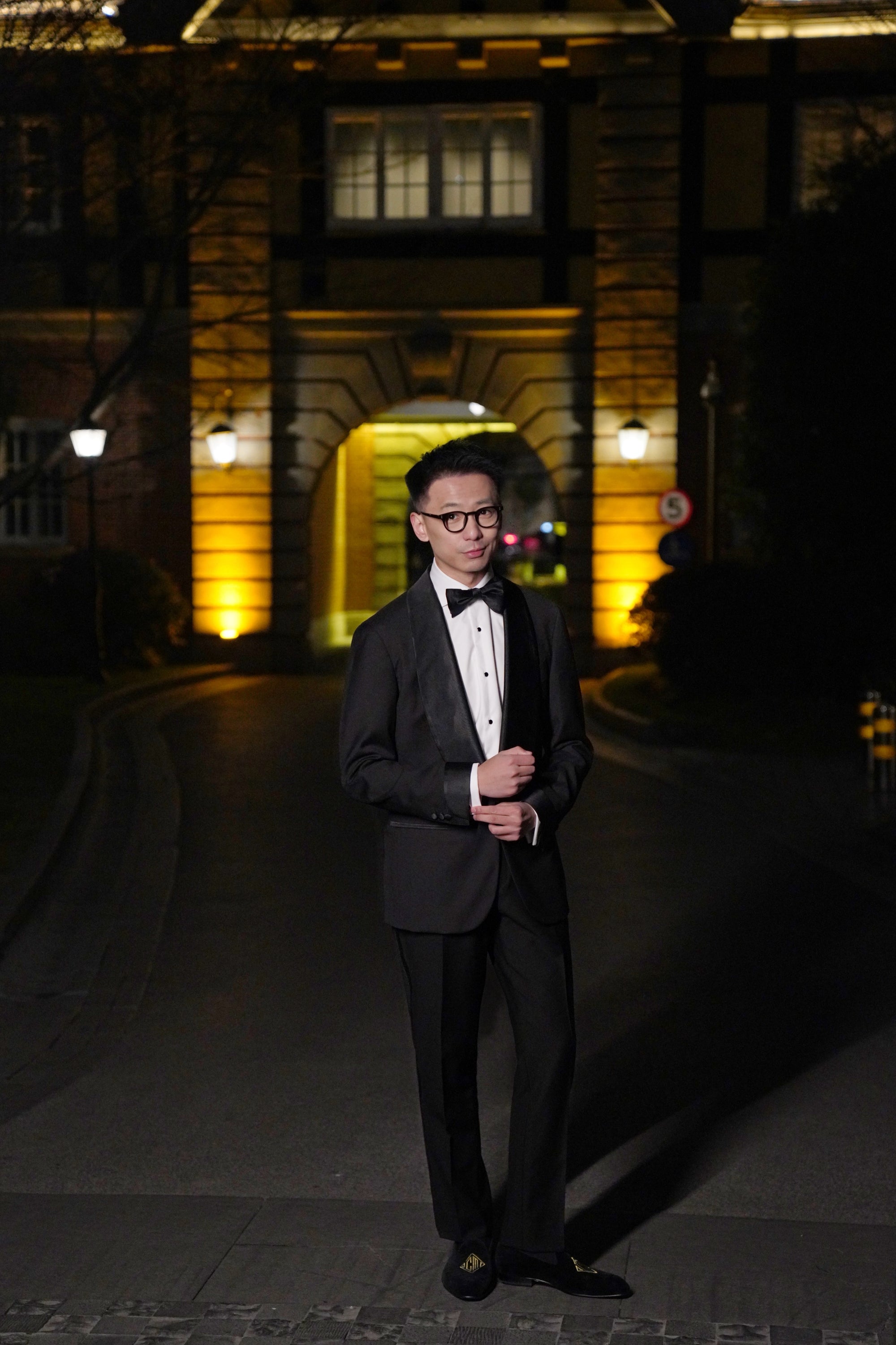 Black Wool Barathea Shawl Lapel Single Breasted Dinner Suit #219