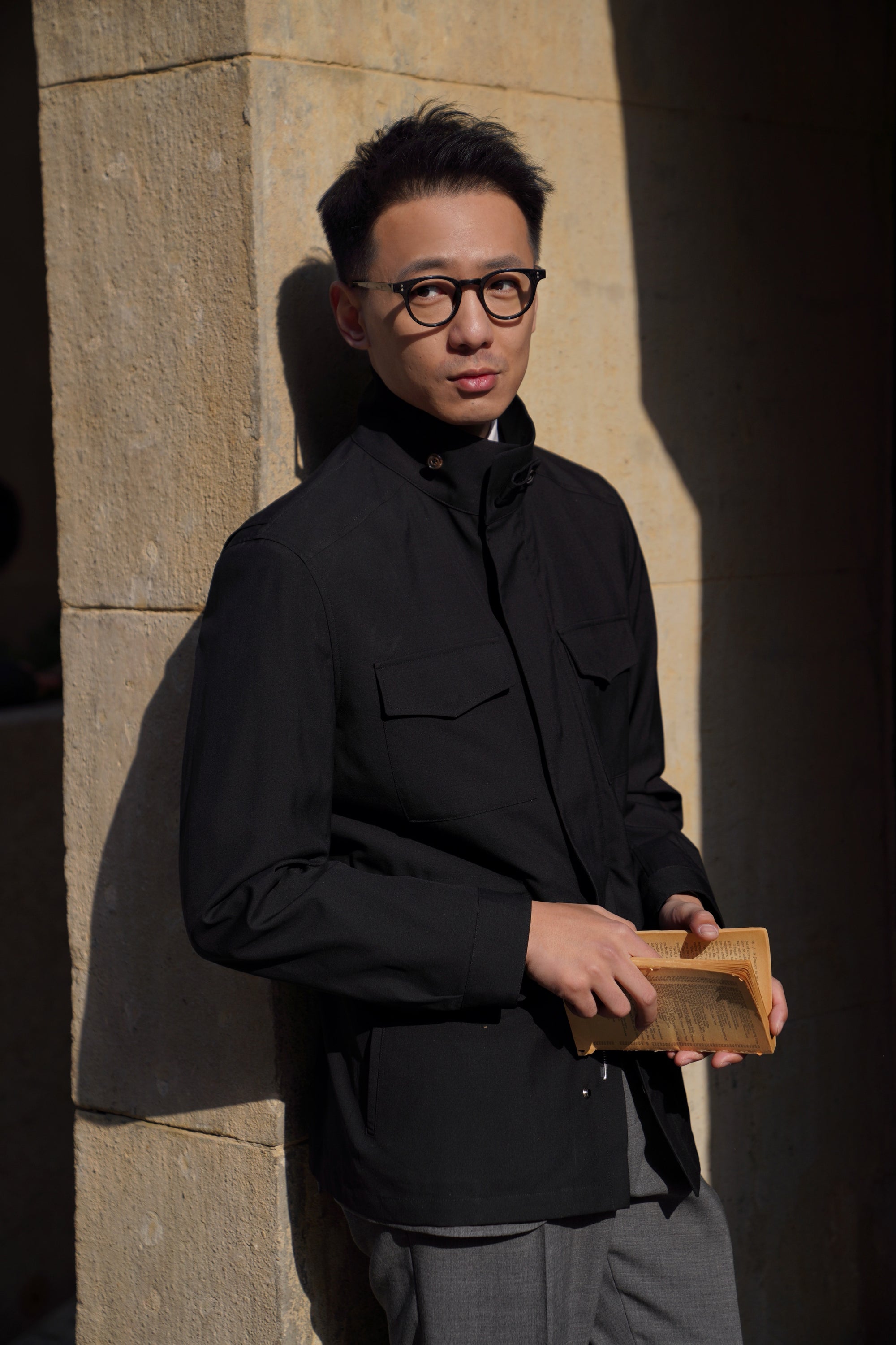 Black Wool Silk M65 Jacket