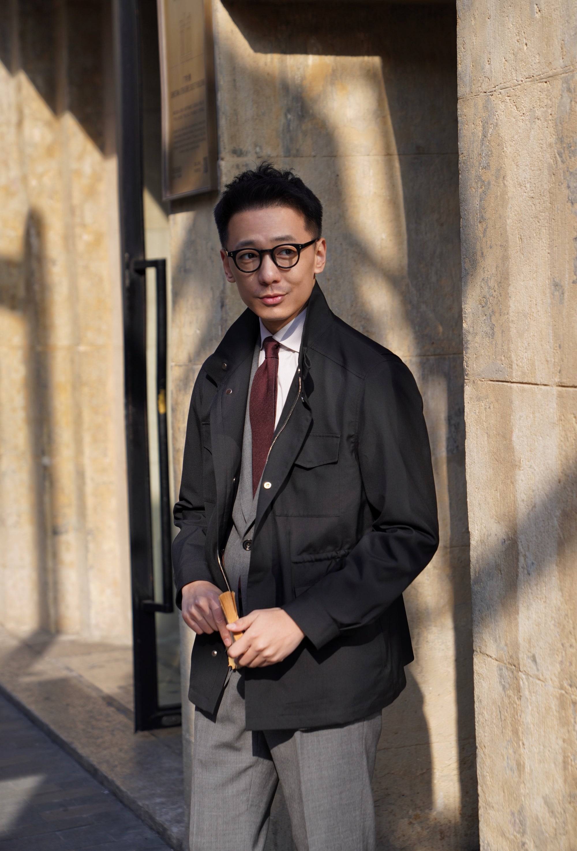 Black Wool Silk M65 Jacket