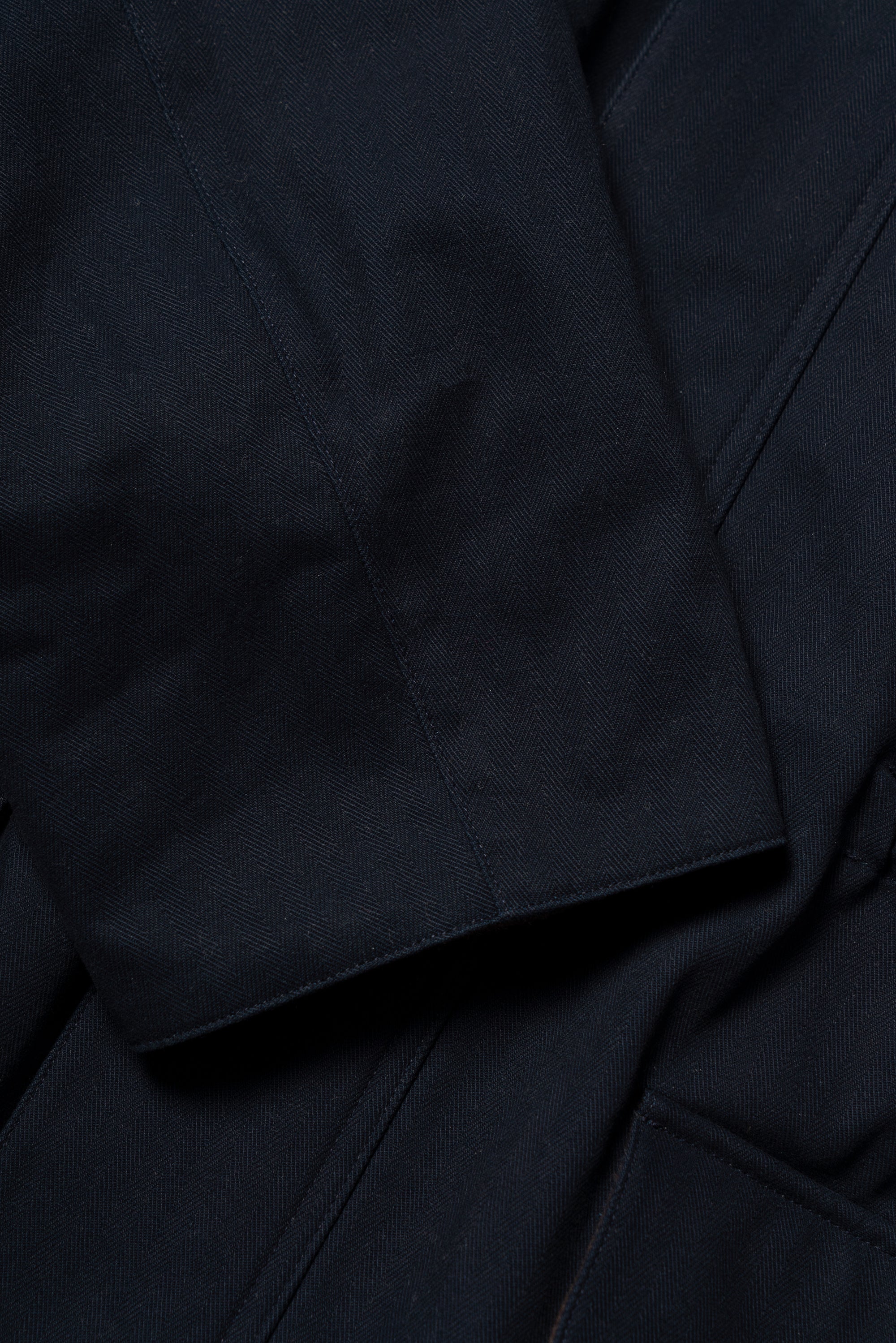 Ink Blue Herringbone Cotton Hunting Jacket